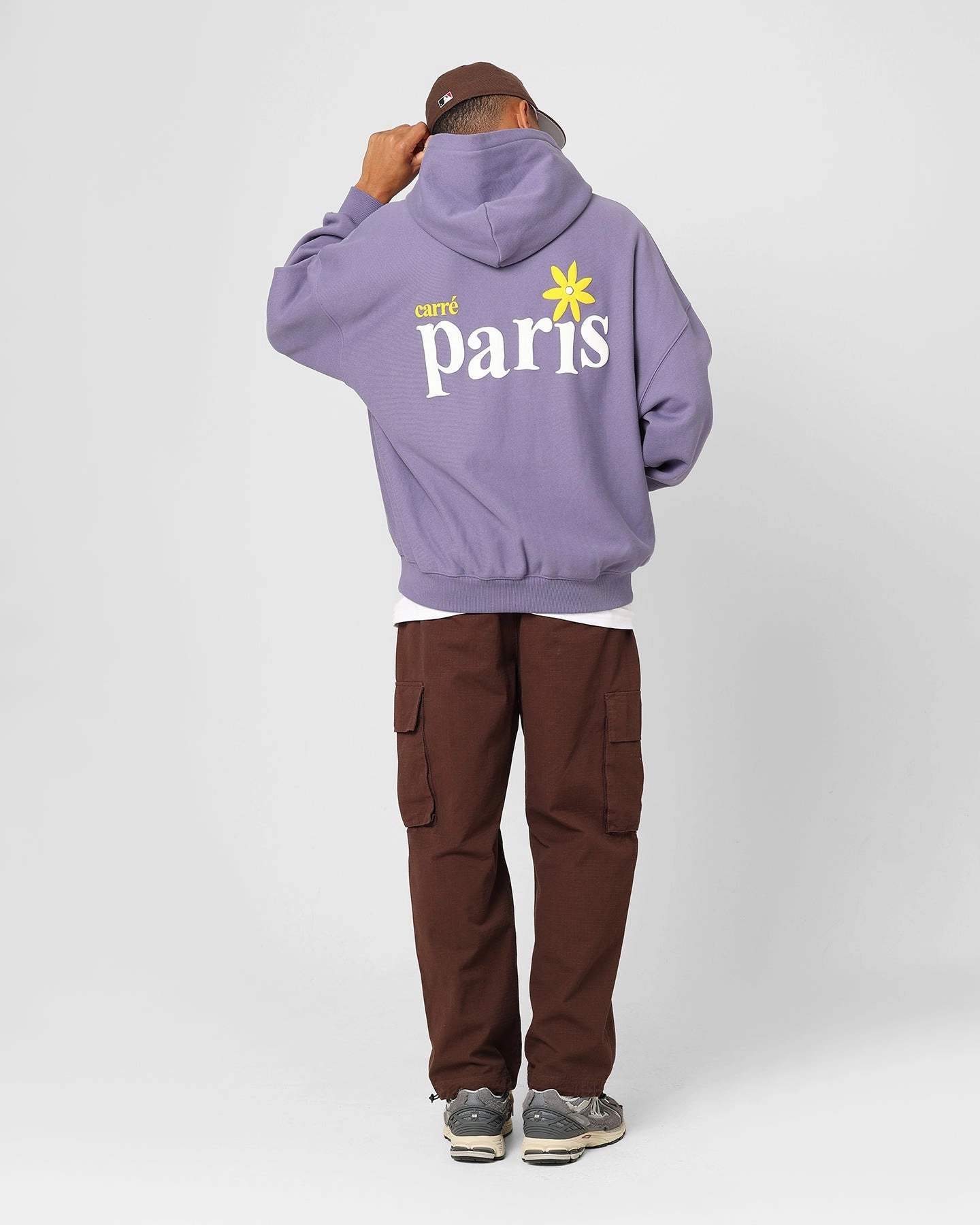 insulated ThermalRetention Carre Petal Oversized Hoodie Purple