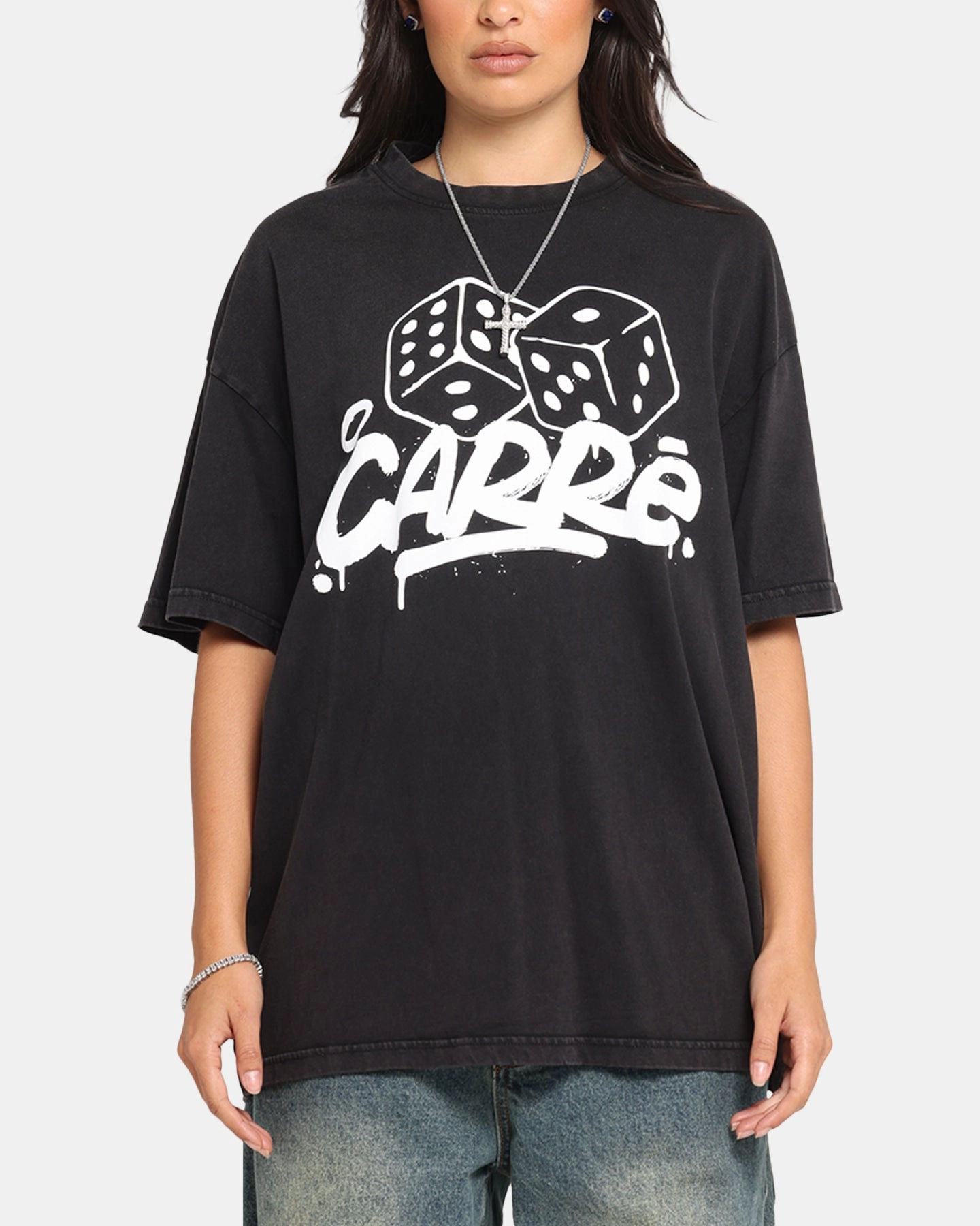Carre Players Choice T-Shirt Black Acidwash Essential Style Wear Elegant