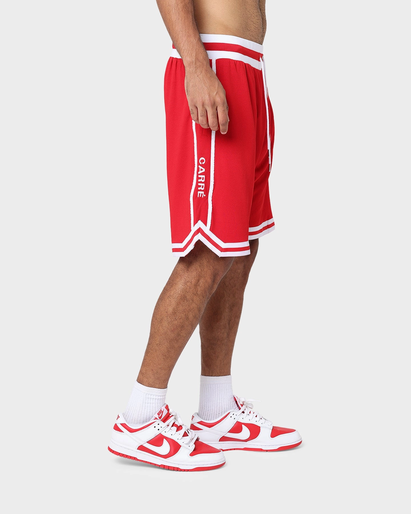 Geometric Pattern Carre Precision Ball Shorts Red