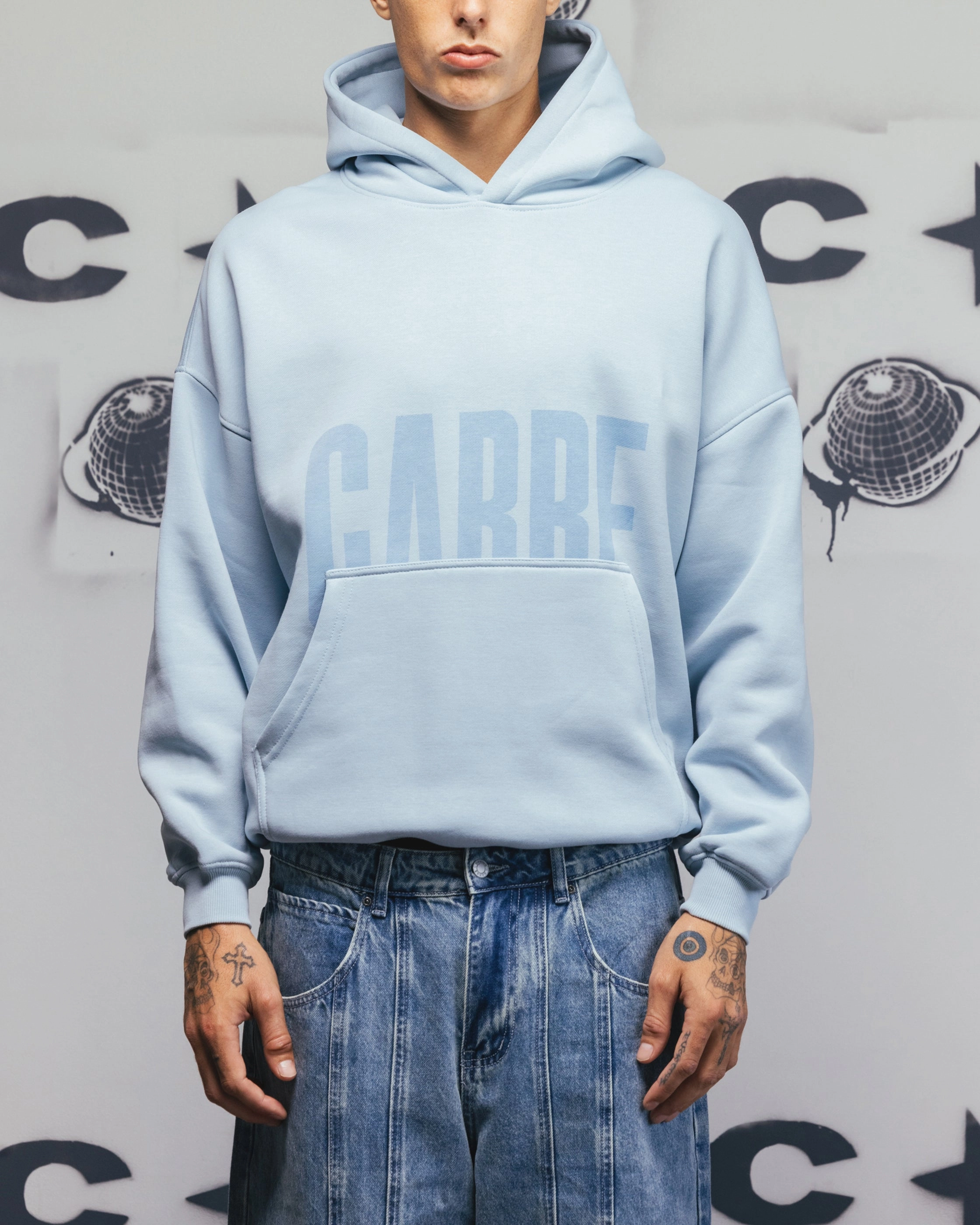 Long - term - usable Carre Premium Essentials Hoodie Baby Blue