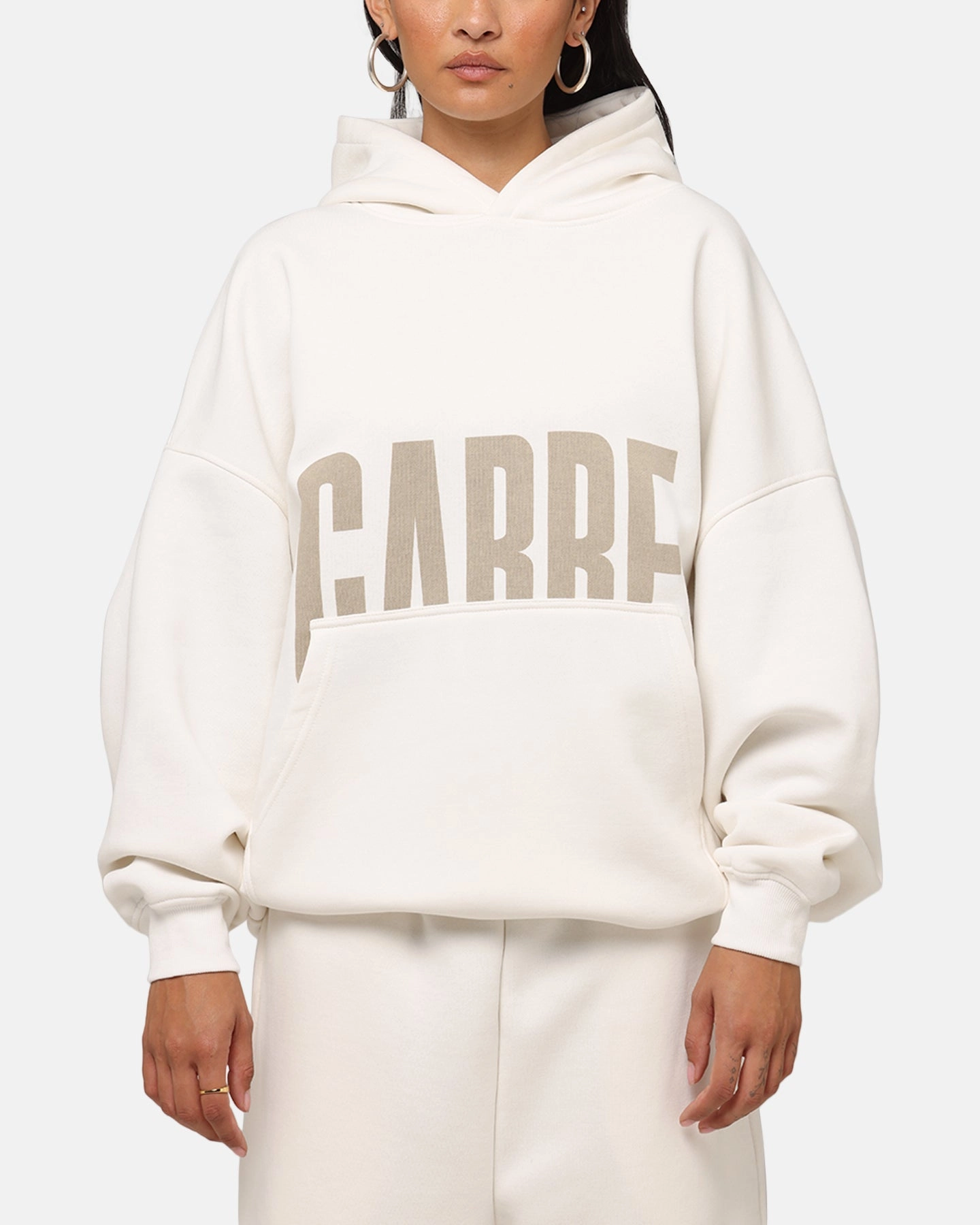 Carre Premium Essentials Hoodie Cream Modern Utility