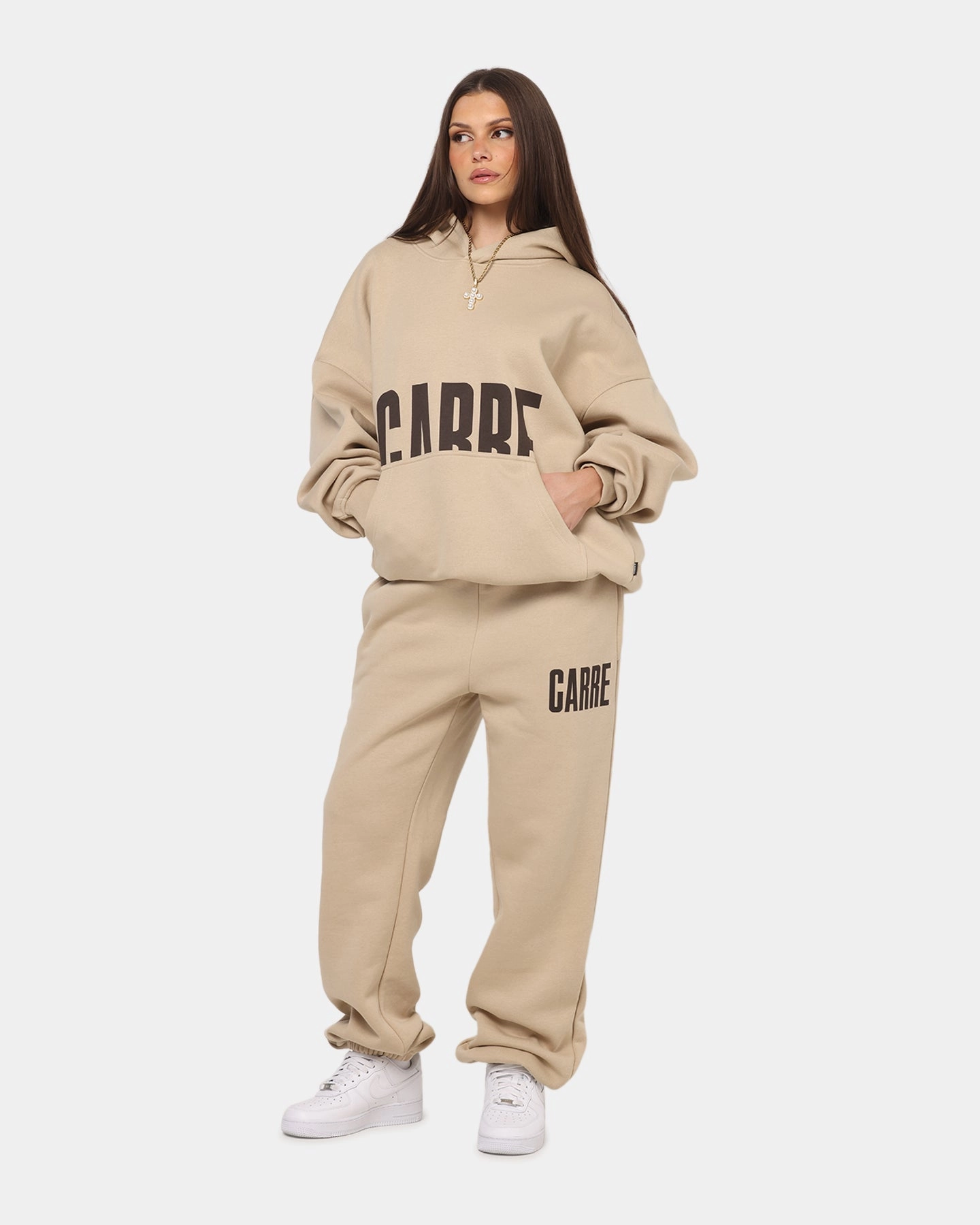 Dive Carre Premium Essentials Hoodie Light Brown