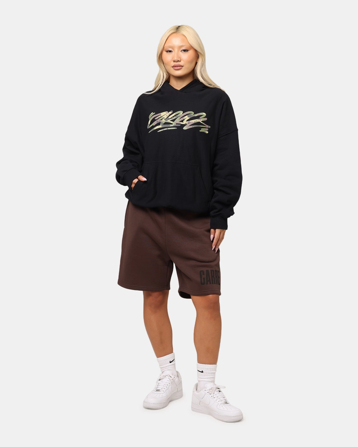 Carre Premium Essentials Sweat Shorts Chocolate Wrinkle-Resistant Contemporary Cut