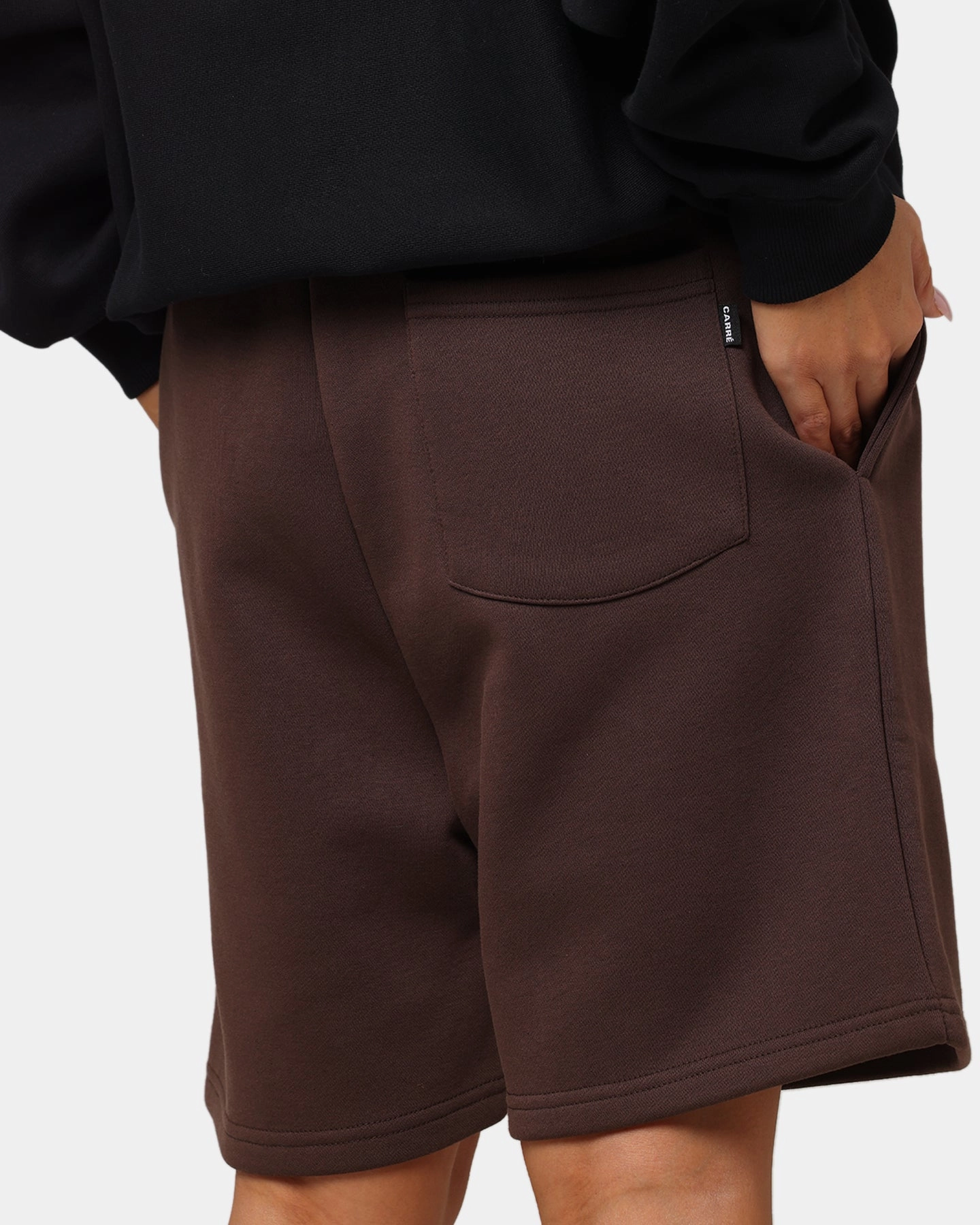 Carre Premium Essentials Sweat Shorts Chocolate Durable Stitching
