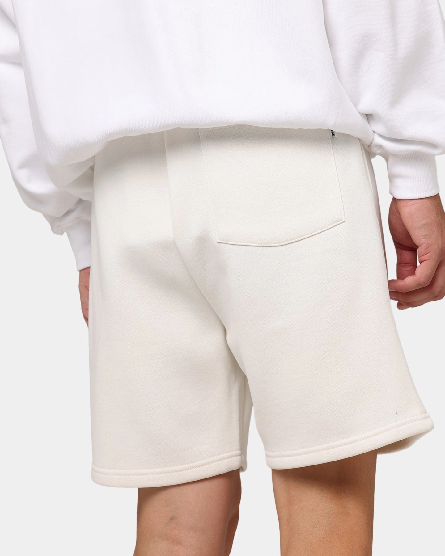 Moisture Management System Fade Resistant Dye Carre Premium Essentials Sweat Shorts Cream