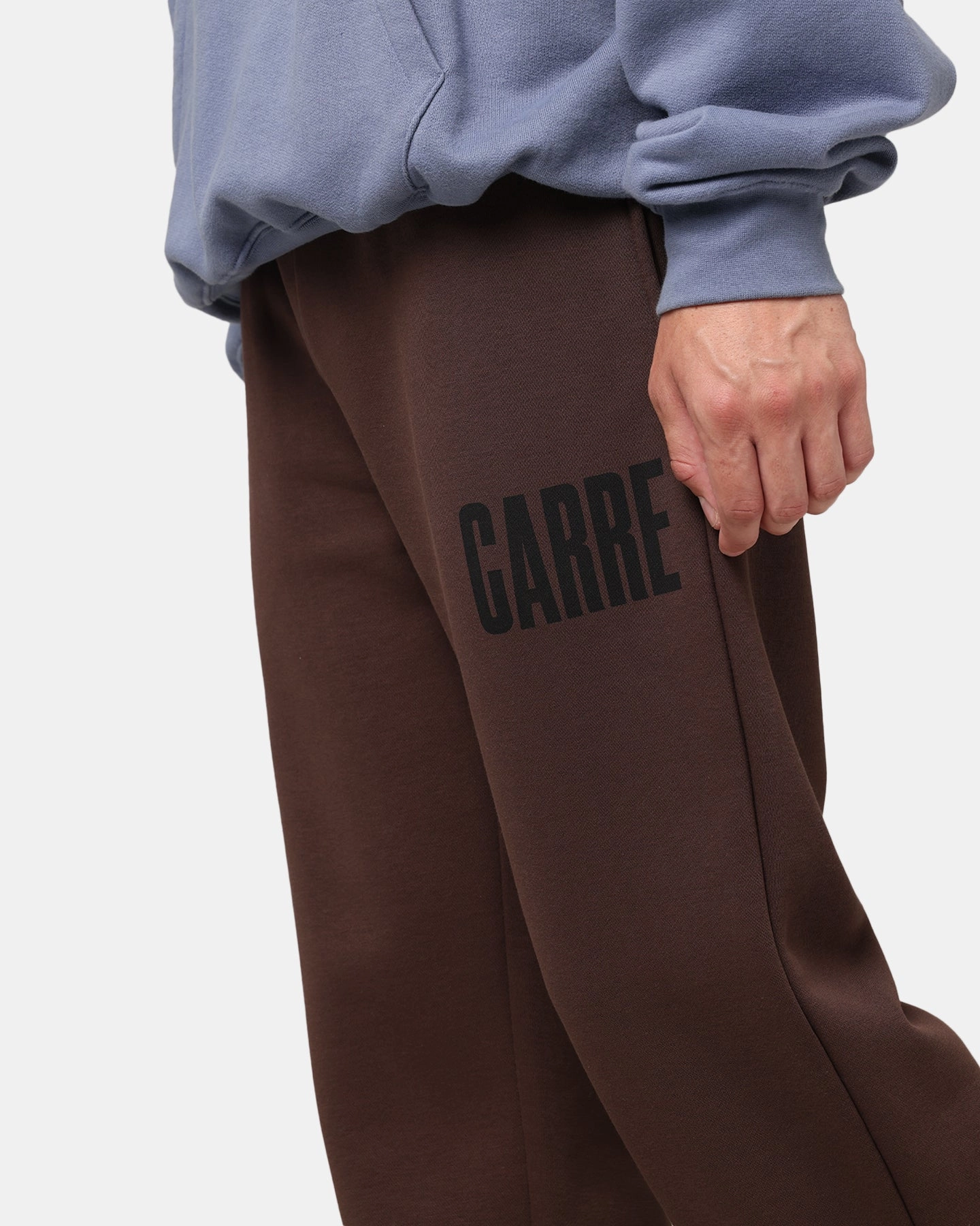 Carre Premium Essentials Track Pant Chocolate DoubleLayeredHem Low Profile Design