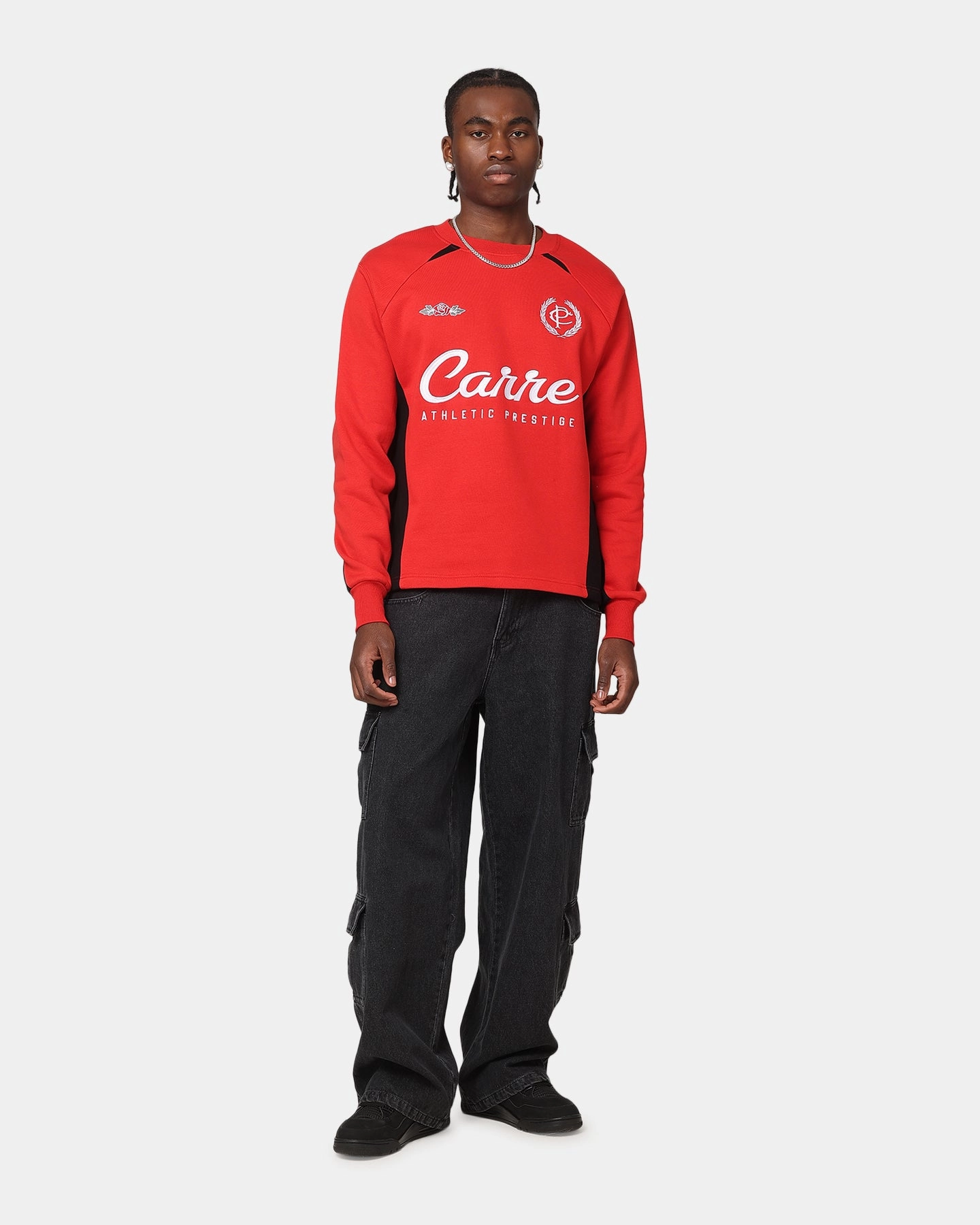 Classic Look AbrasionResistantSurface Carre Prestige Crewneck Red