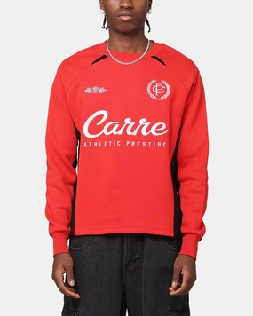 Casual Chill Look Compact Layer Carre Prestige Crewneck Red