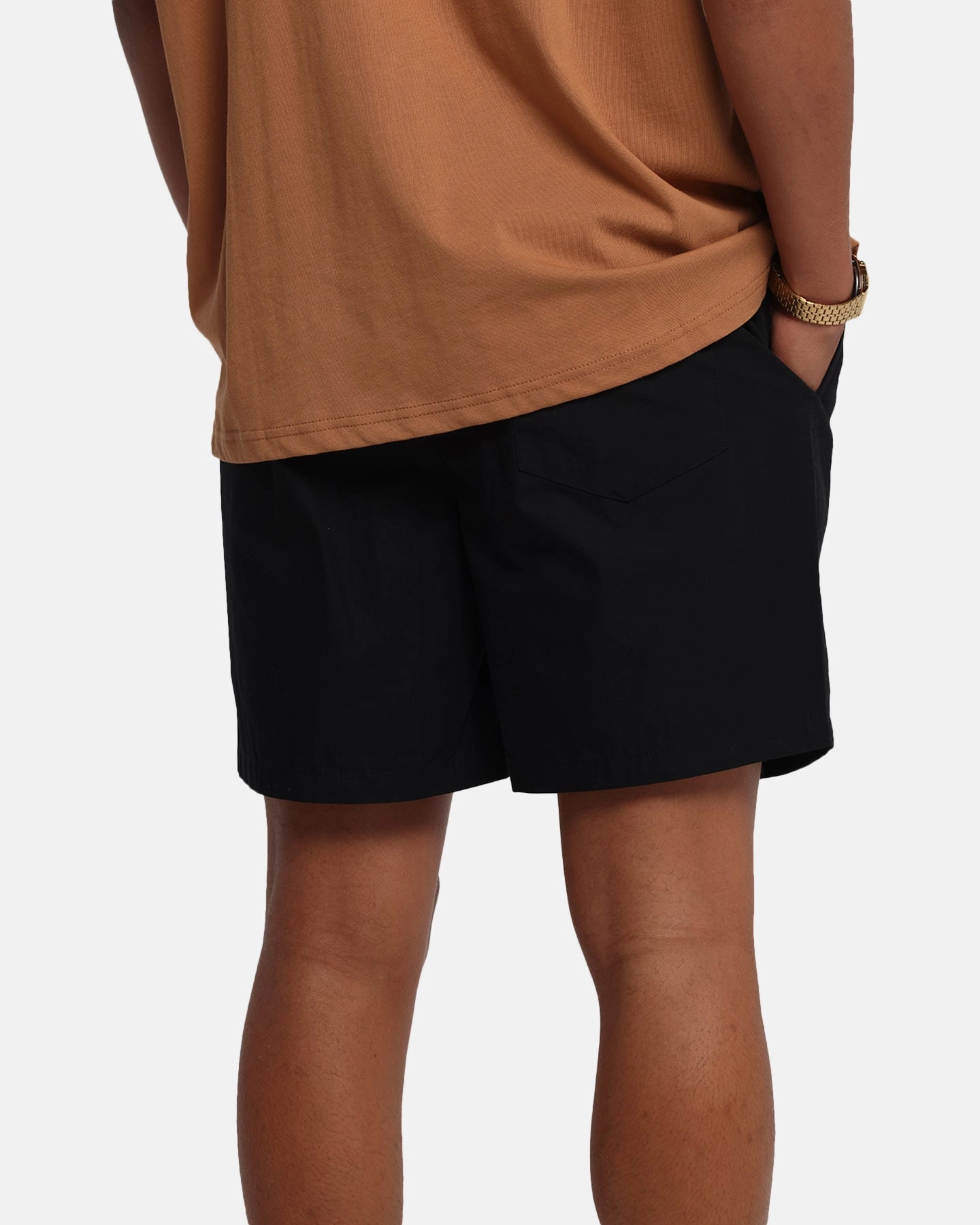 Warm Vibe Carre Prestige Script Beach Shorts Black