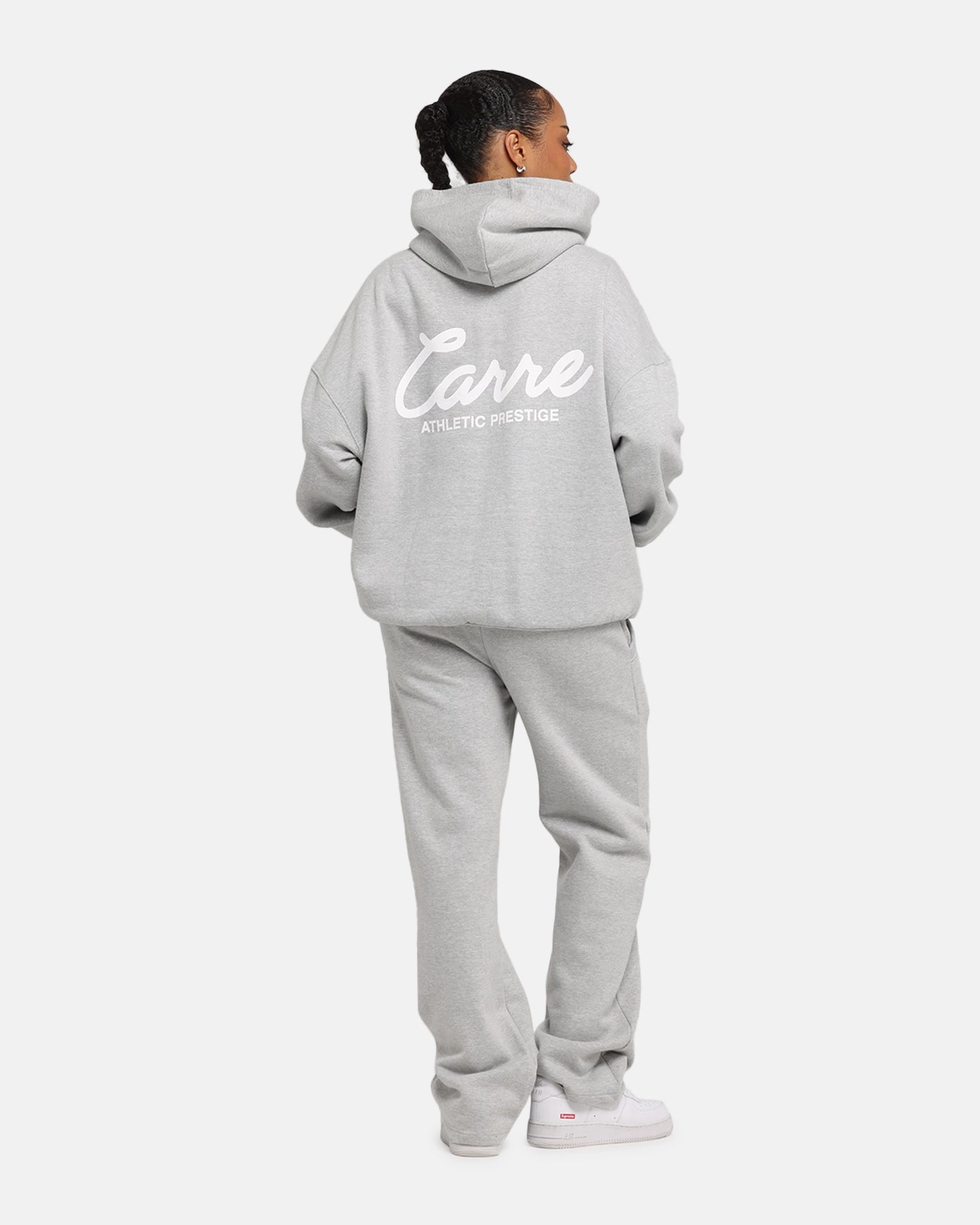 Base Layer snap-up Carre Prestige Script Hoodie Grey Marle