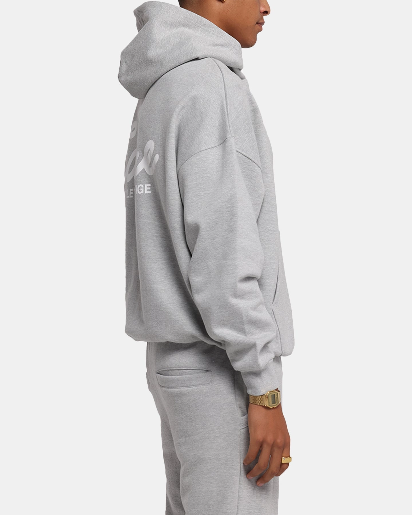 Carre Prestige Script Hoodie Grey Marle Durable Double Stitching scientific research
