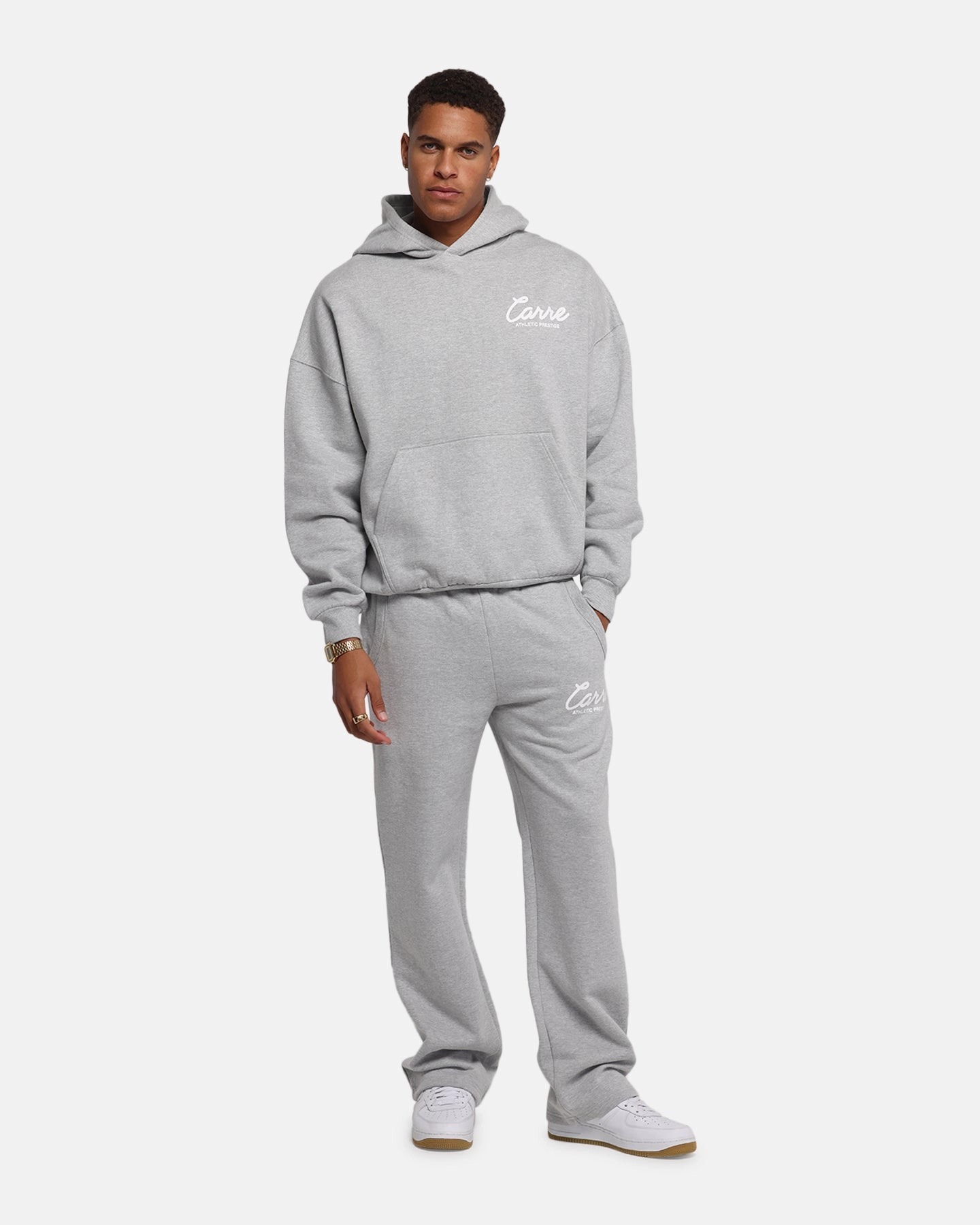 Carre Prestige Script Sweatpants Grey Marle Travel Essential AbrasionGuardTape