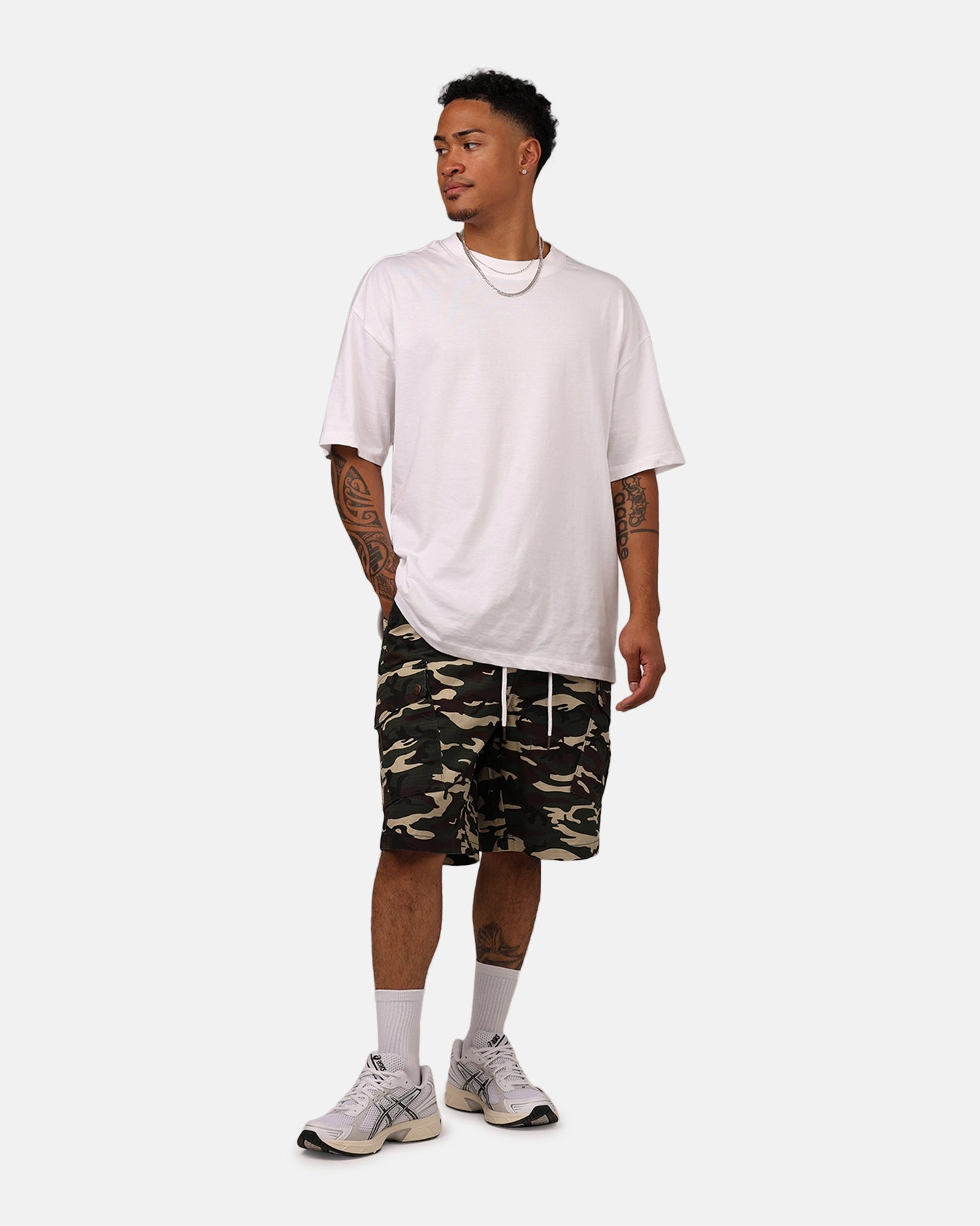 Breathable Lining Stretchy Hemline Carre Quality Cargo Shorts Woodland Camo