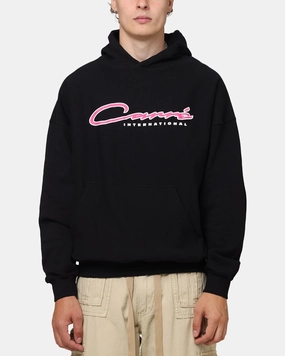 Carre Race Script Hoodie Black multi-color Four Way Stretch Fabric