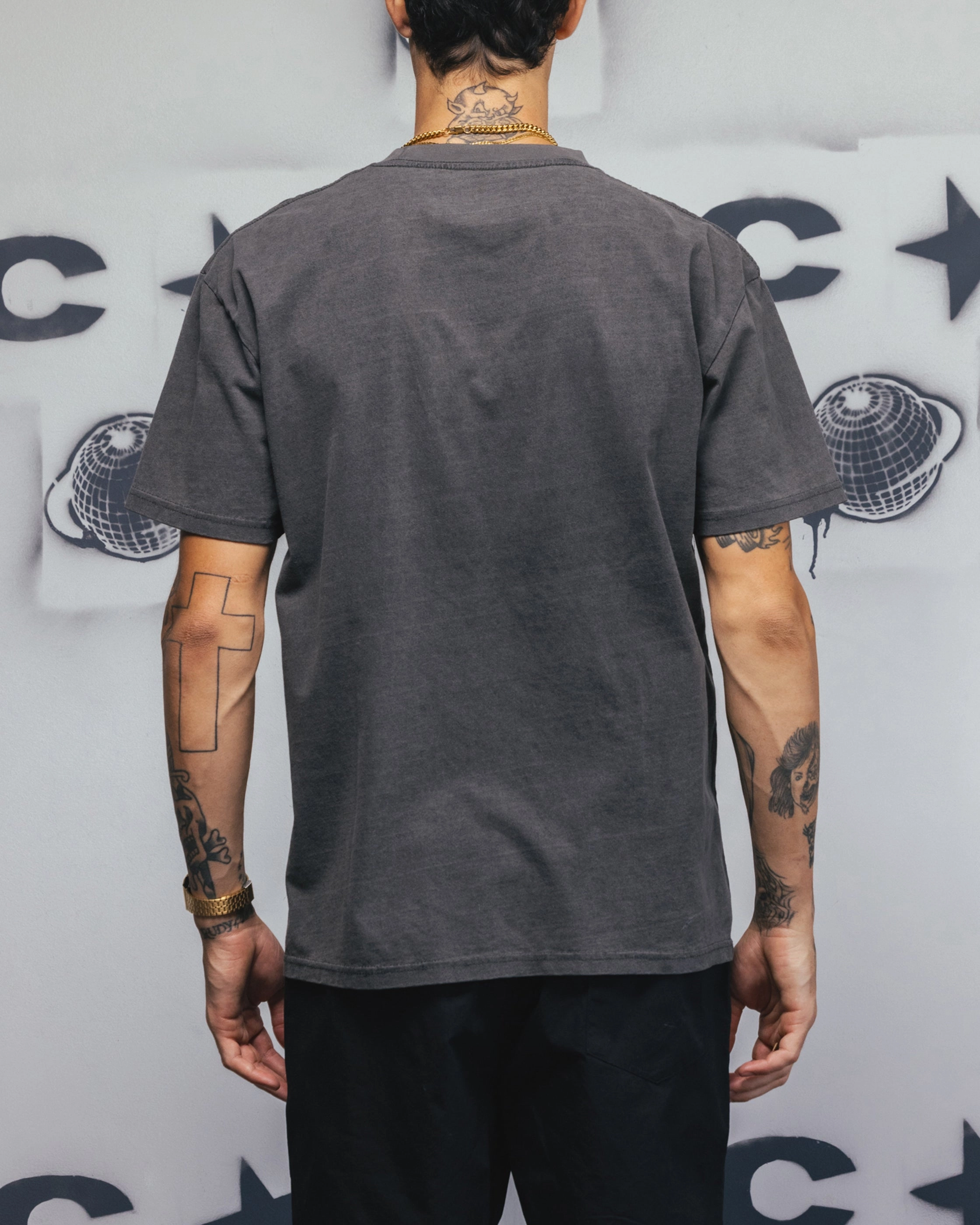 Smart Fashion Cozy Touch Carre Race Script T-Shirt Black Wash