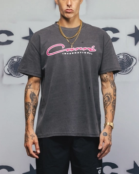 Carre Race Script T-Shirt Black Wash Everyday Fashion Comfortable Fit Wear