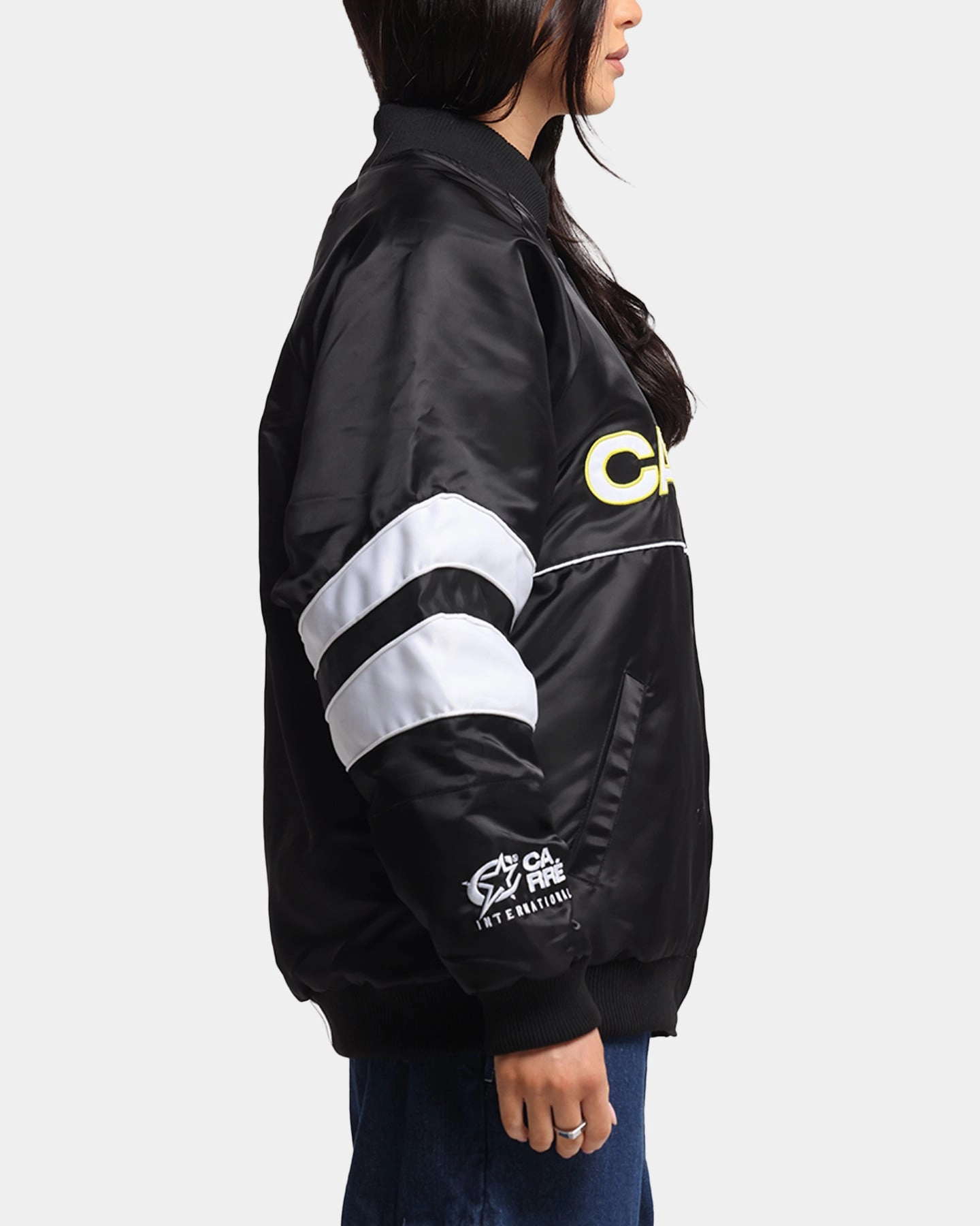 Carre Rally Panelled Bomber Jacket Black Stretch Enhanced Mobility