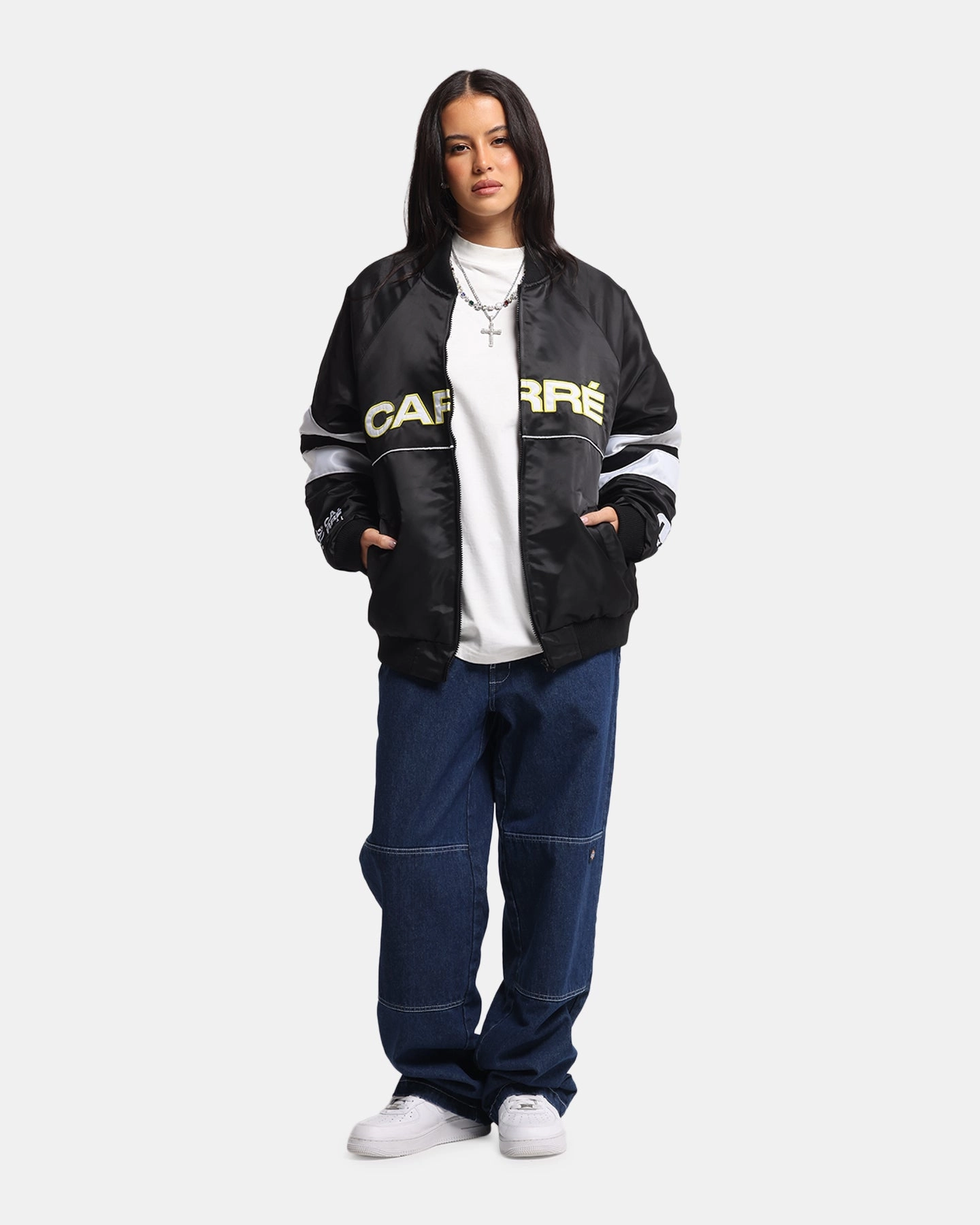 short sleeved Trail Style Carre Rally Panelled Bomber Jacket Black
