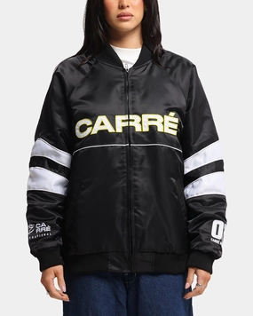 Carre Rally Panelled Bomber Jacket Black Flexible Neckline