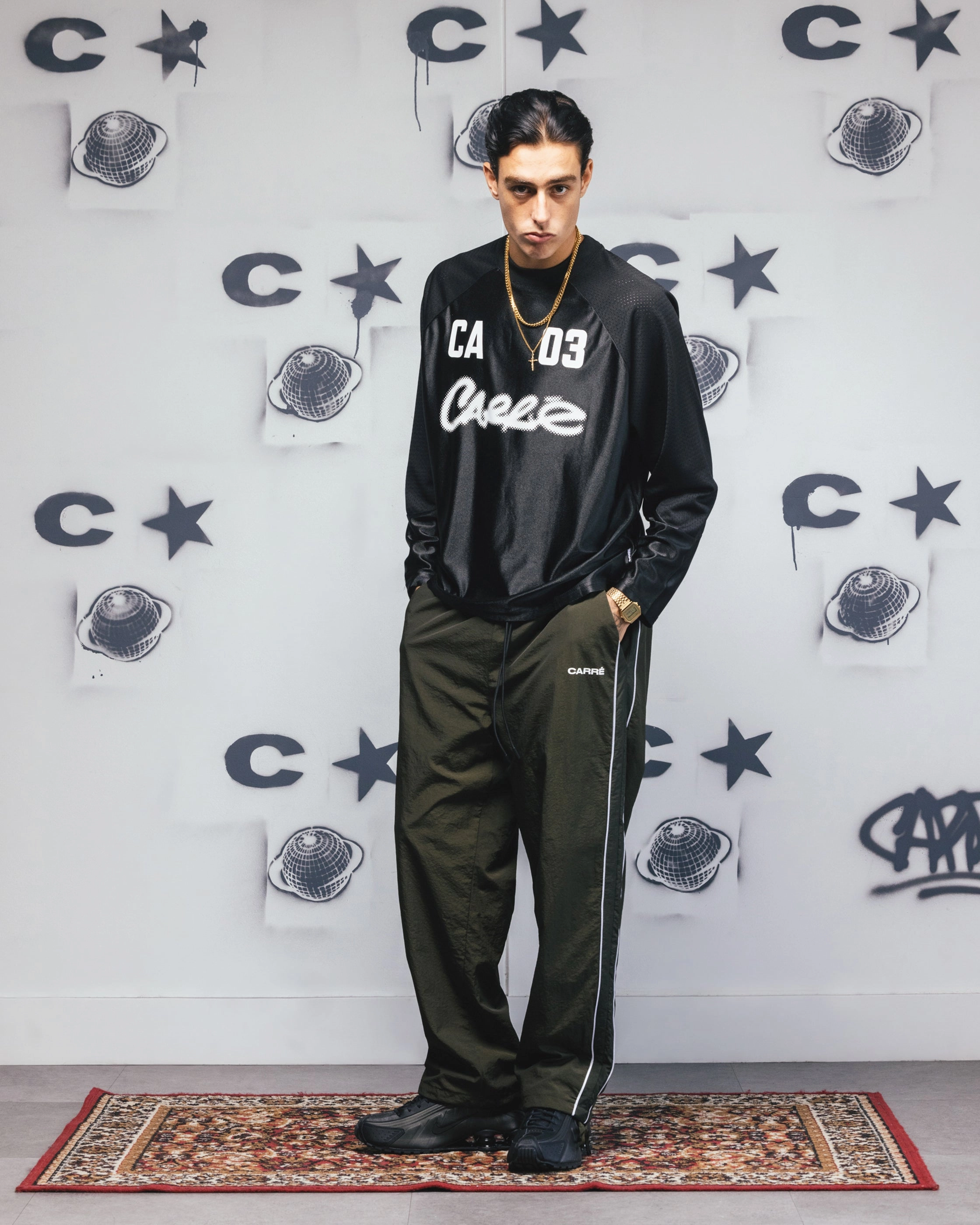 Carre Rally Panelled Nylon Joggers Khaki Workwear