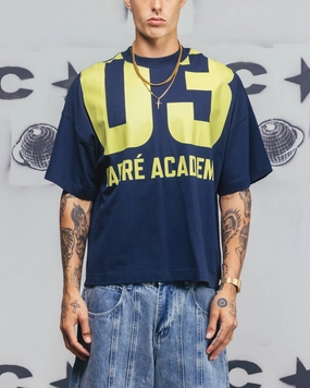 Carre Rally T-Shirt Navy/Yellow DoubleLayeredCollar Everyday Comfort
