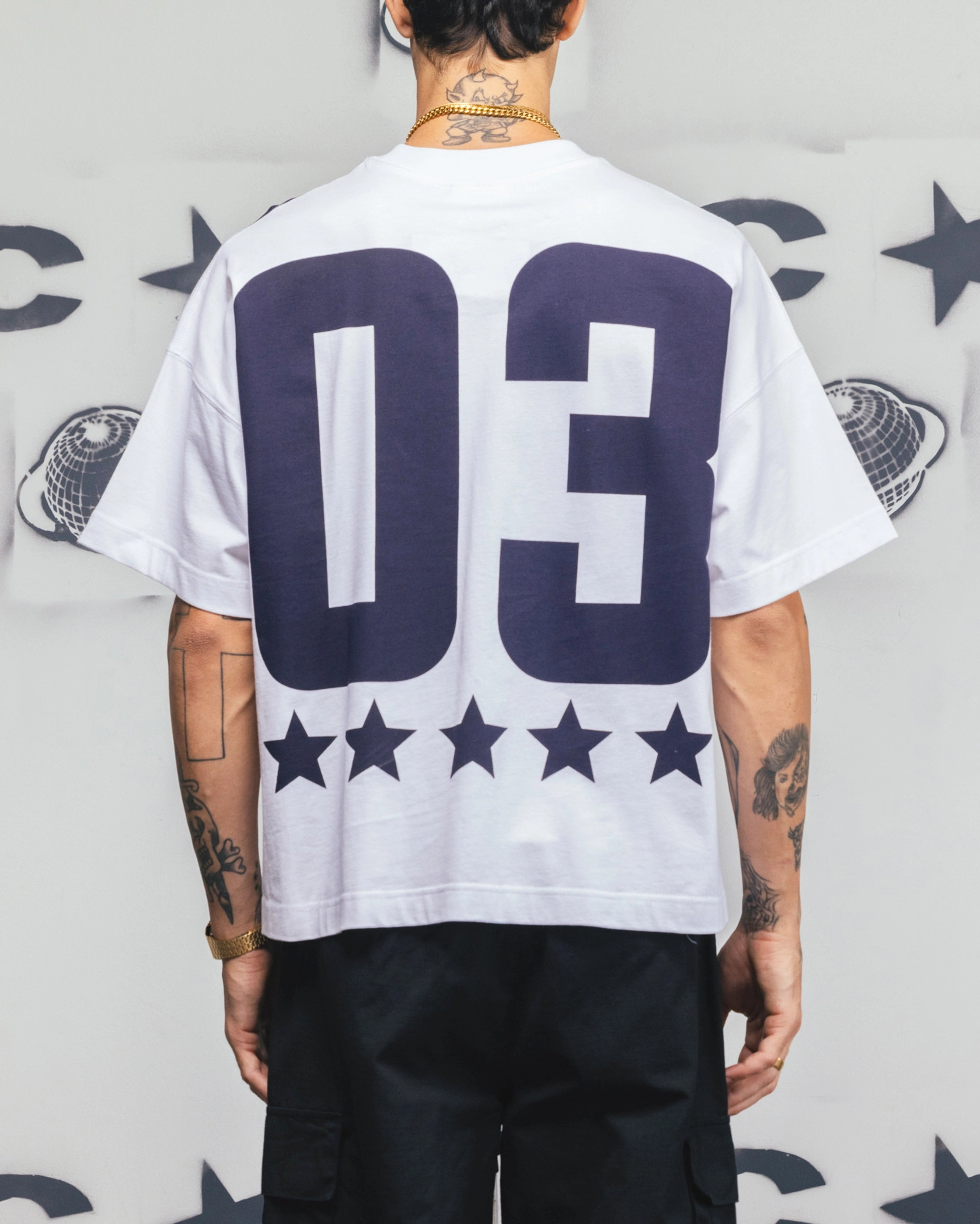 Classic Trend Look Modern Smart Carre Rally T-Shirt White/Navy
