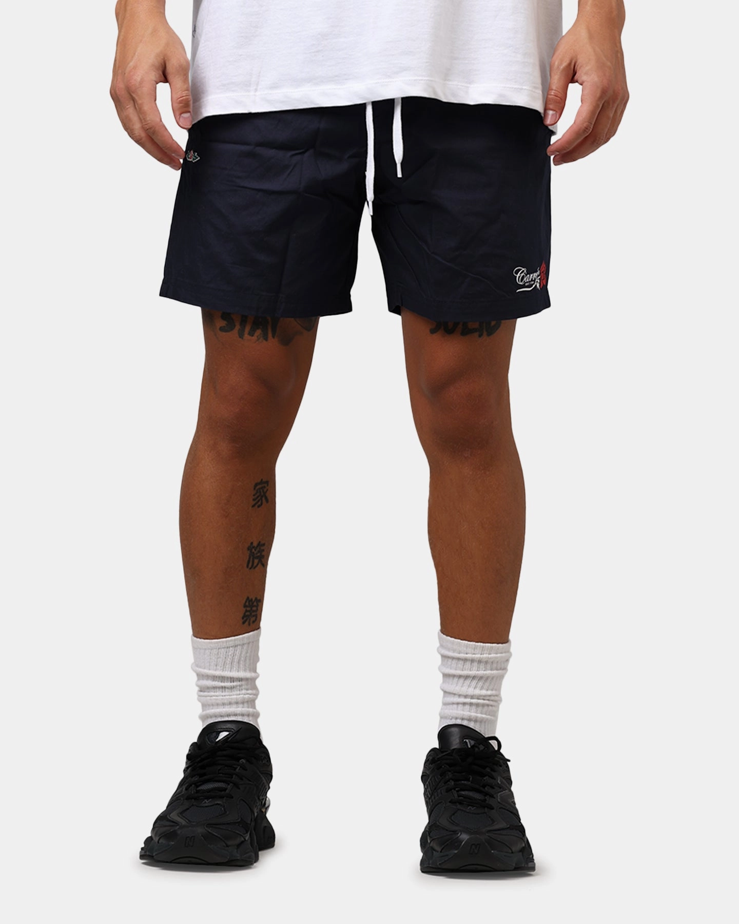 Carre Rara Beach Shorts Navy Smart Casual Athletic Cut