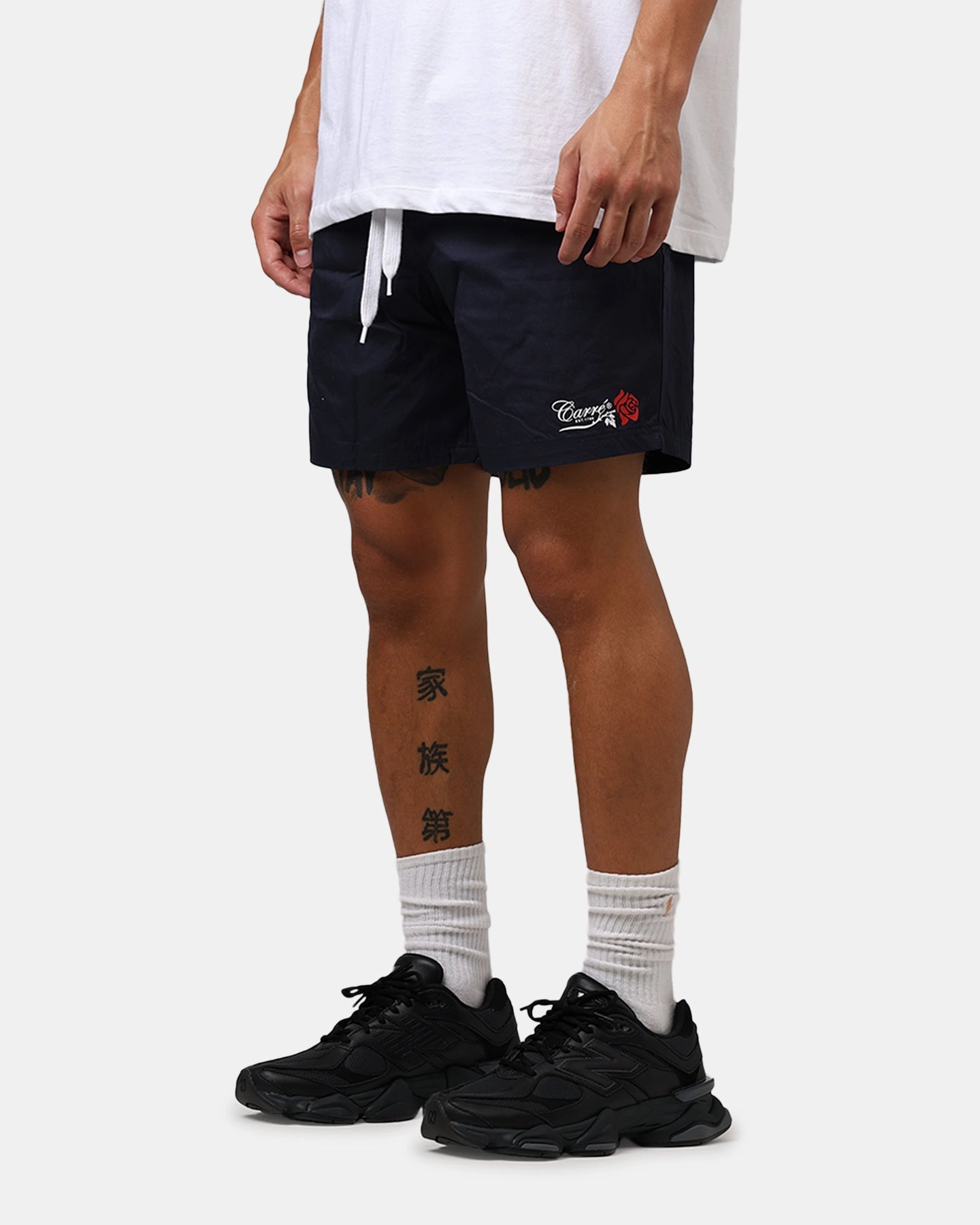Carre Rara Beach Shorts Navy MeshVentilation Abrasion Defying Knee Patches