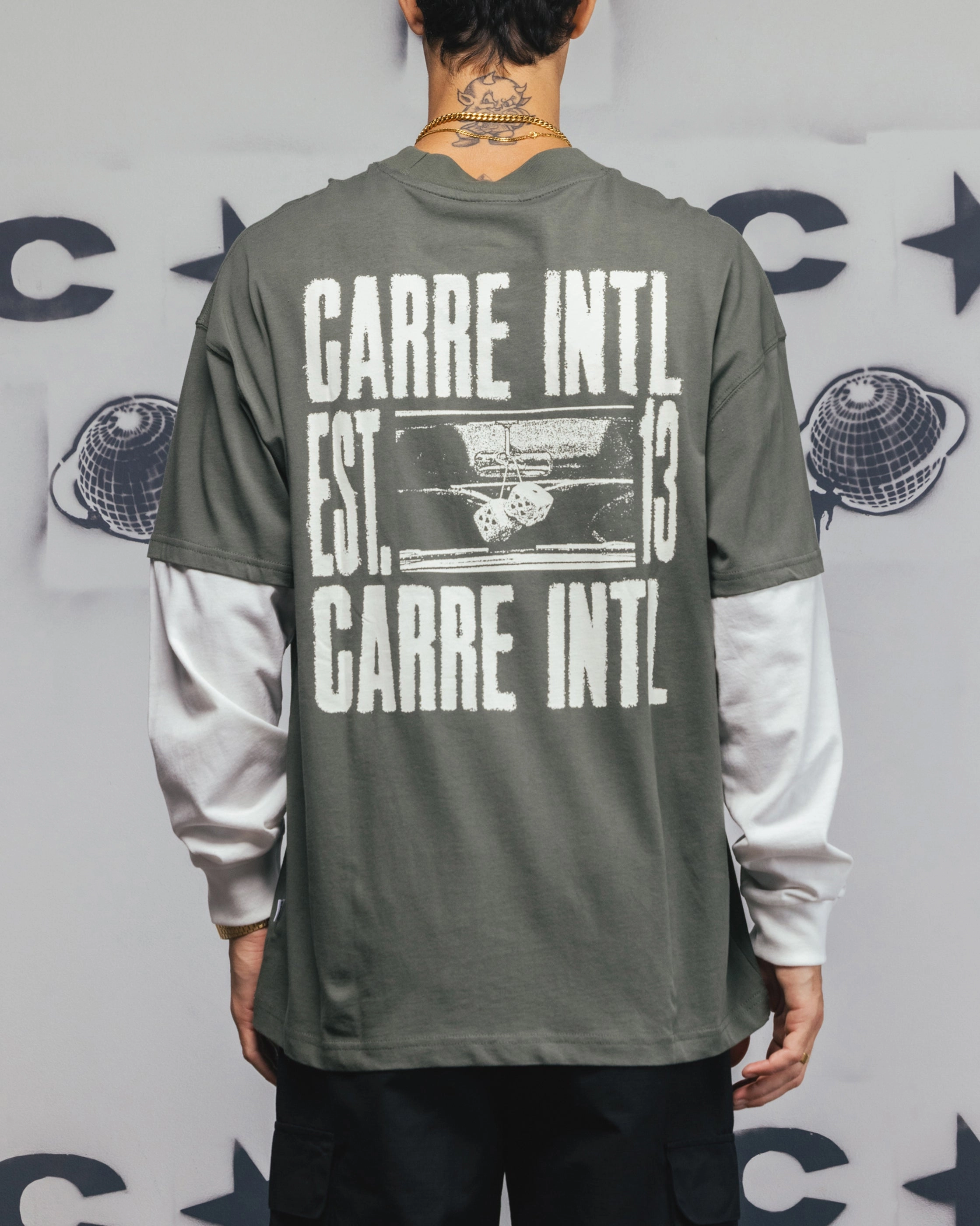 Carre Rear Vision Long Sleeve T-Shirt Green/White kids'