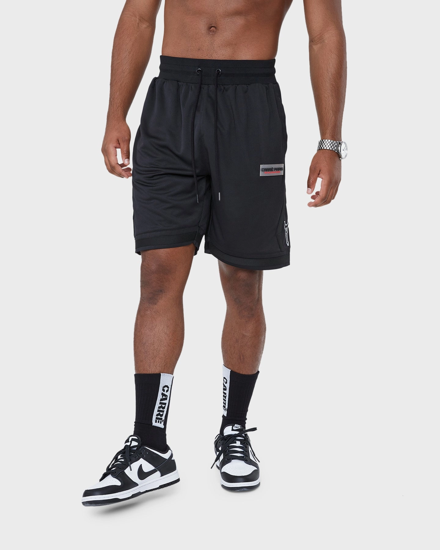 Anti Static Material Moisture Wicking Finish Carre Reflective Champs Ball Shorts Black/Reflective