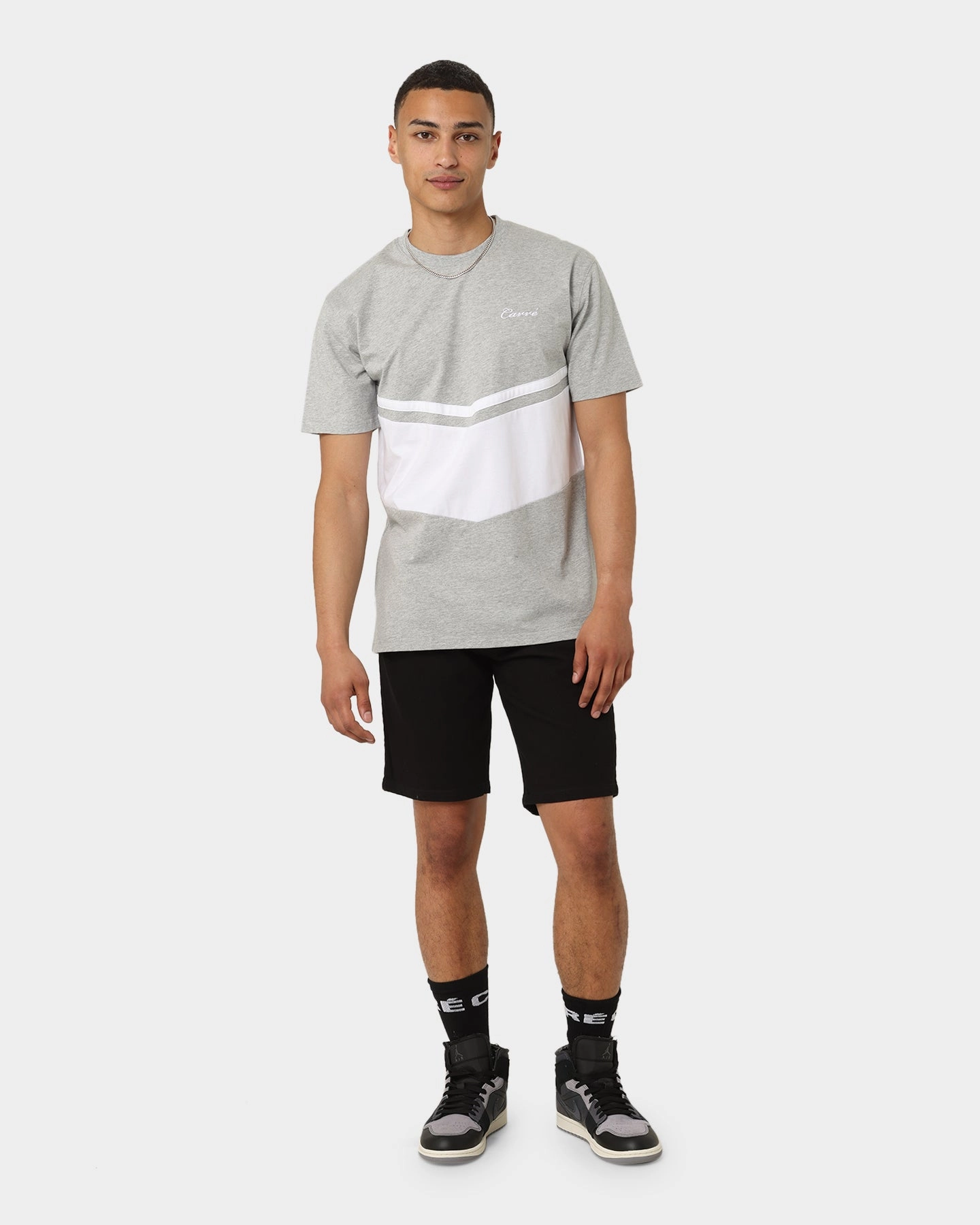 Carre Relache Denim Shorts Black checked shorts raincoat