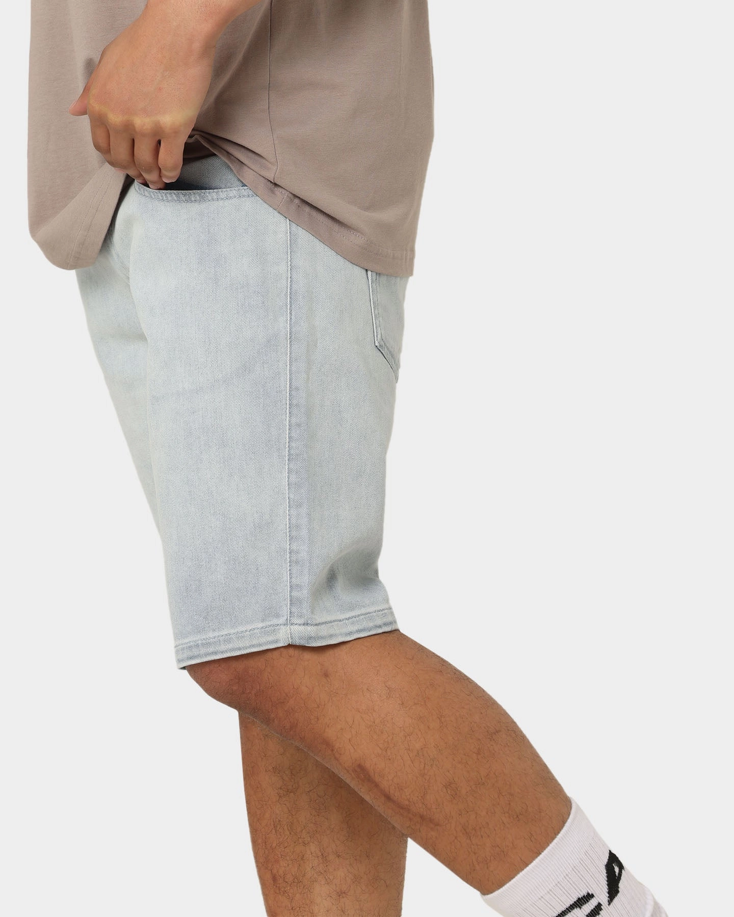 Carre Relache Denim Shorts Light Blue Flexible Side Panels