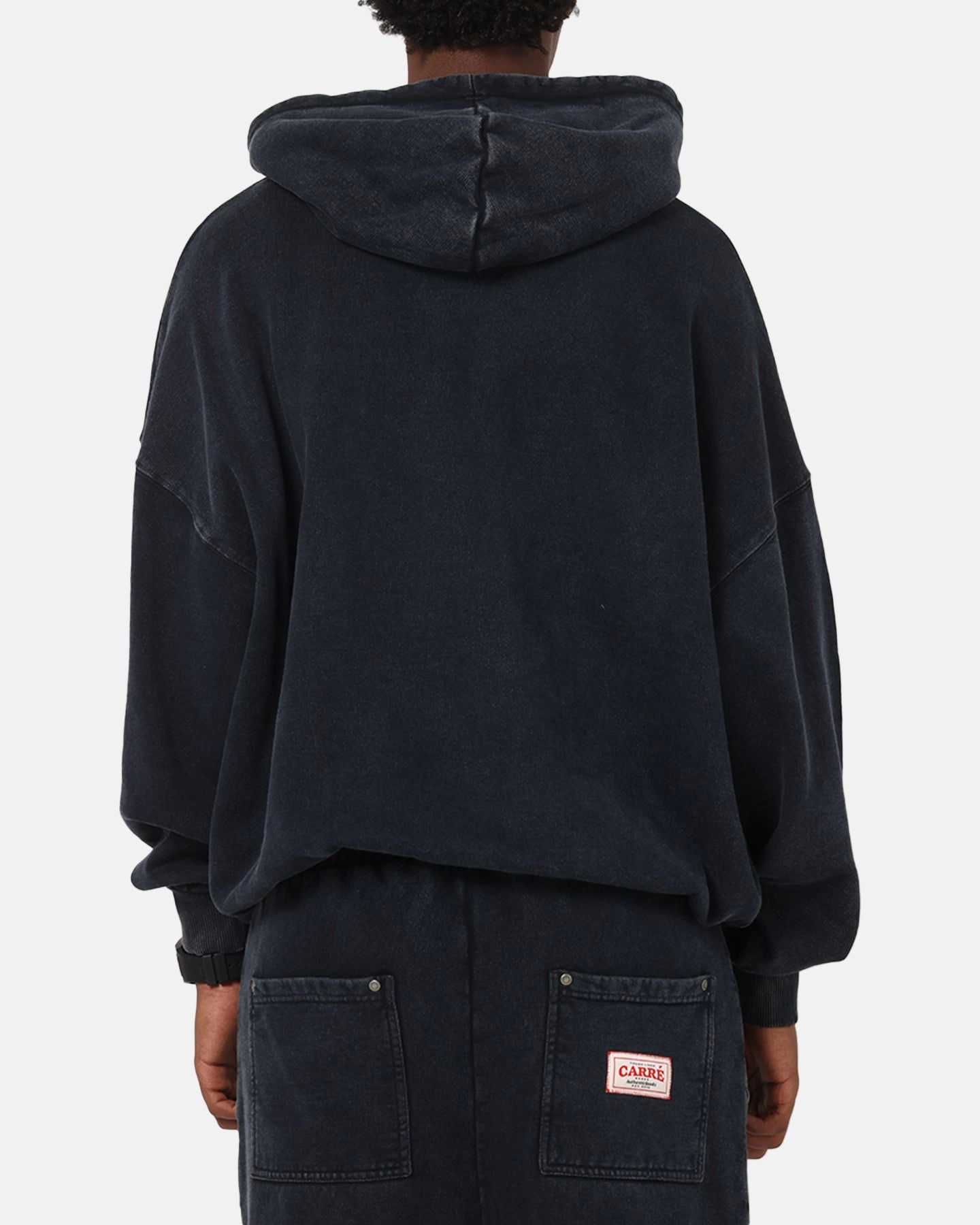 Carre Rivet Hoodie Charcoal Compression Fit Mascara