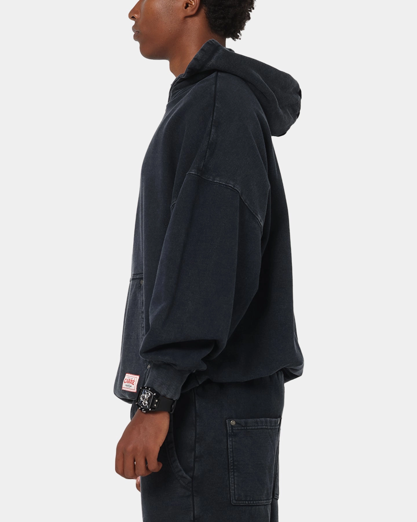 Carre Rivet Hoodie Charcoal Visa