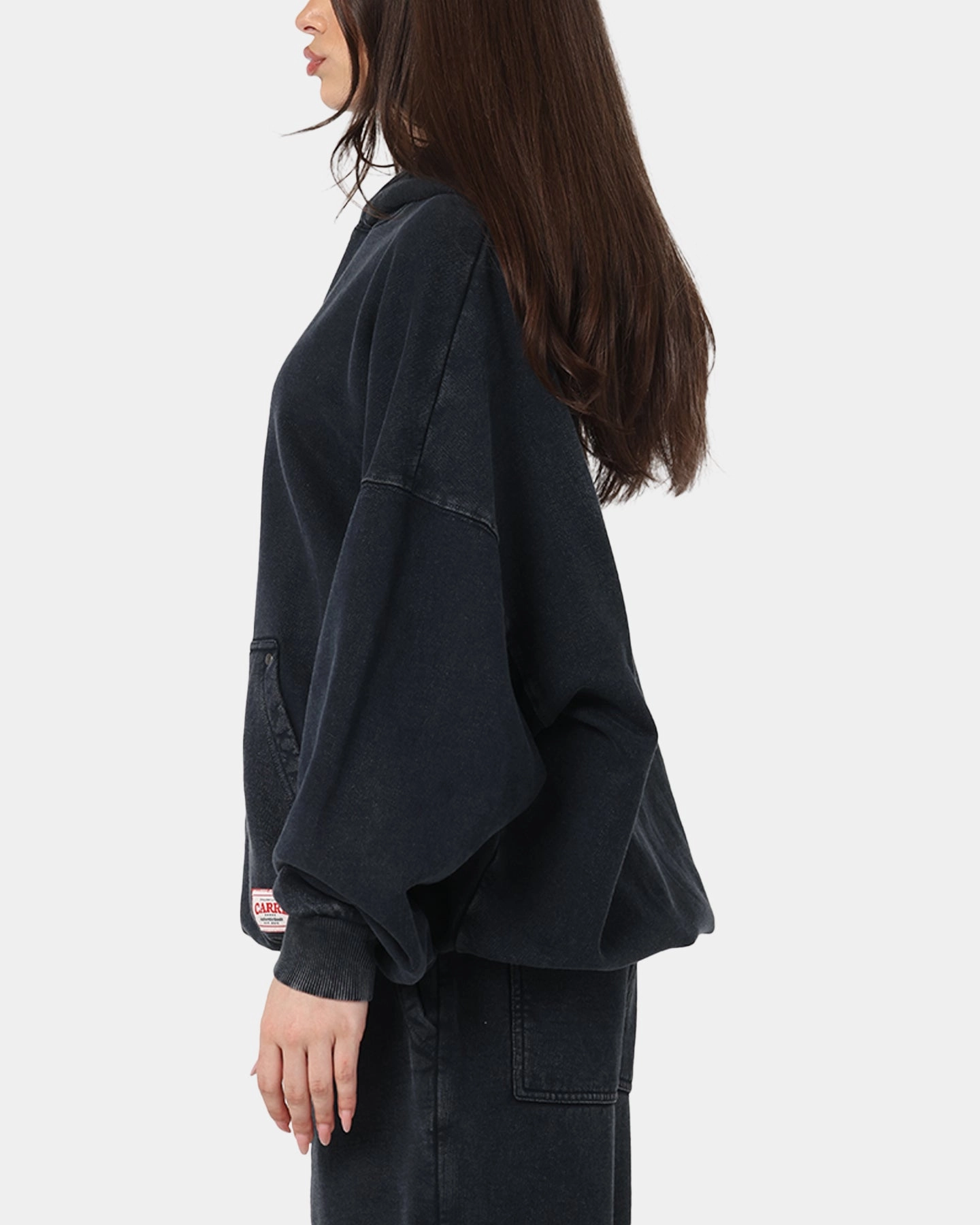 QuiltedPattern Carre Rivet Hoodie Charcoal