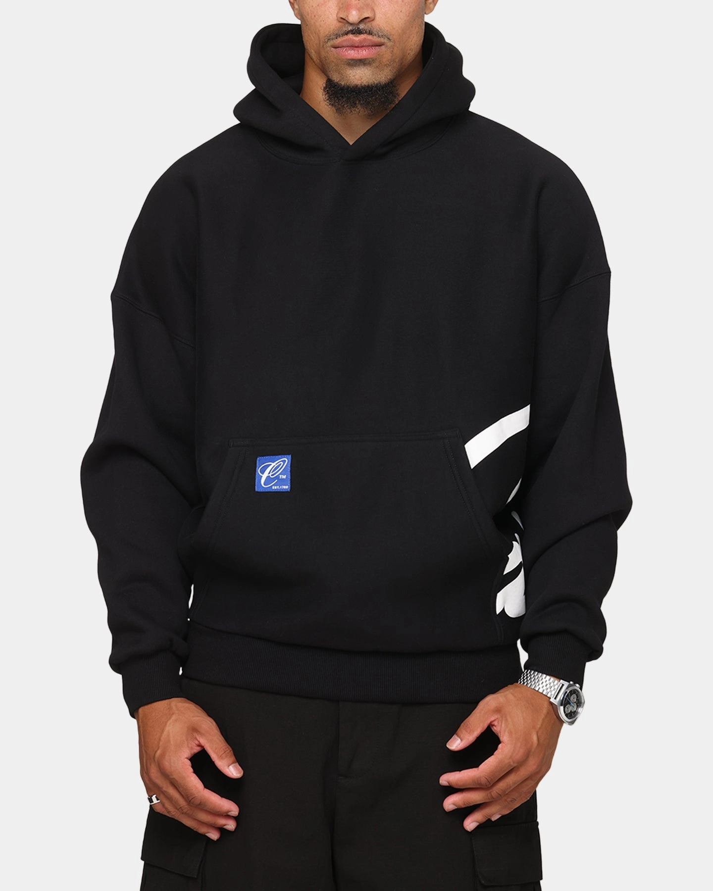 Adjustable Waist Tabs cruise trip Carre Roadman Oversized Hoodie Black