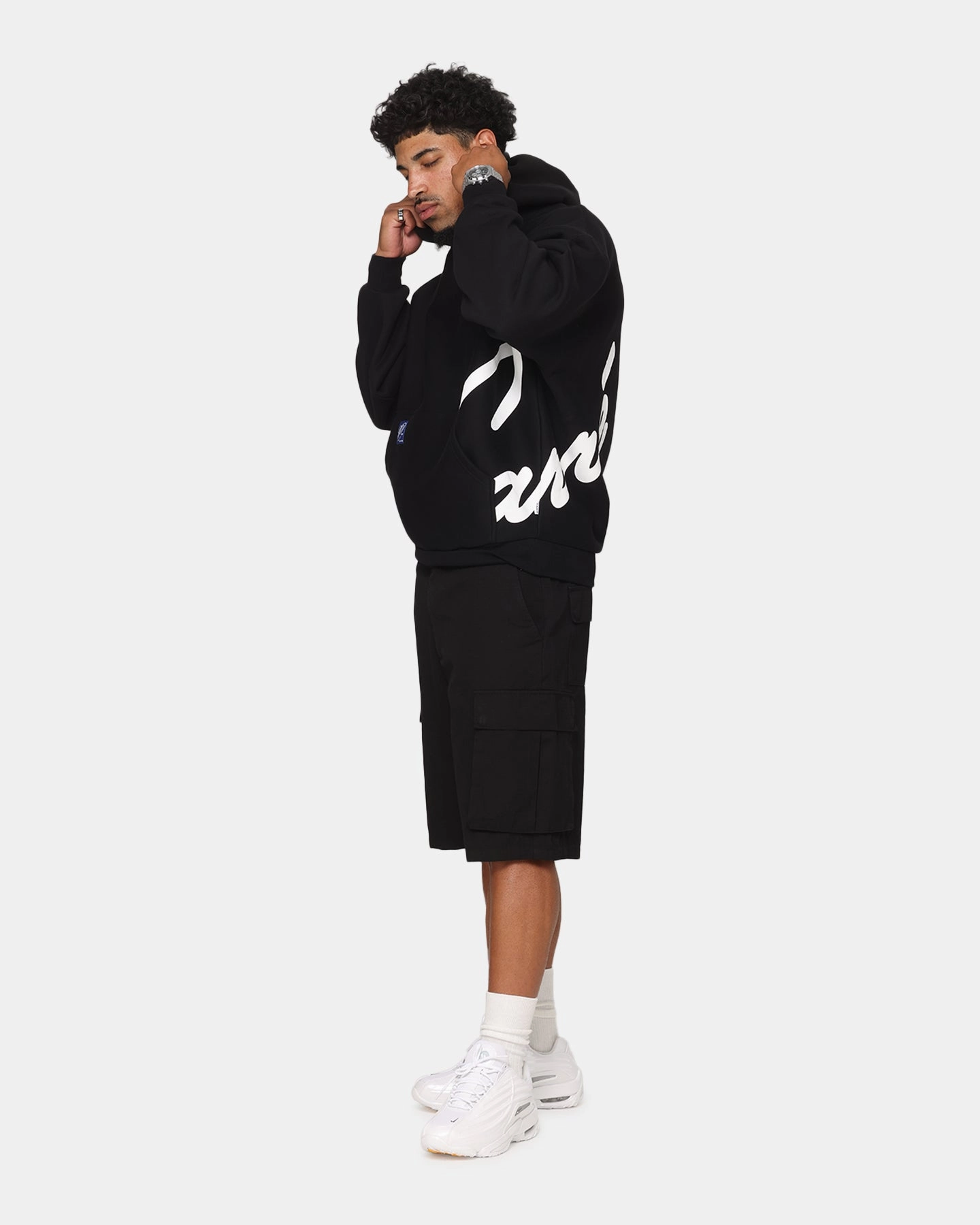 Reinforced Elbows Carre Roadman Oversized Hoodie Black