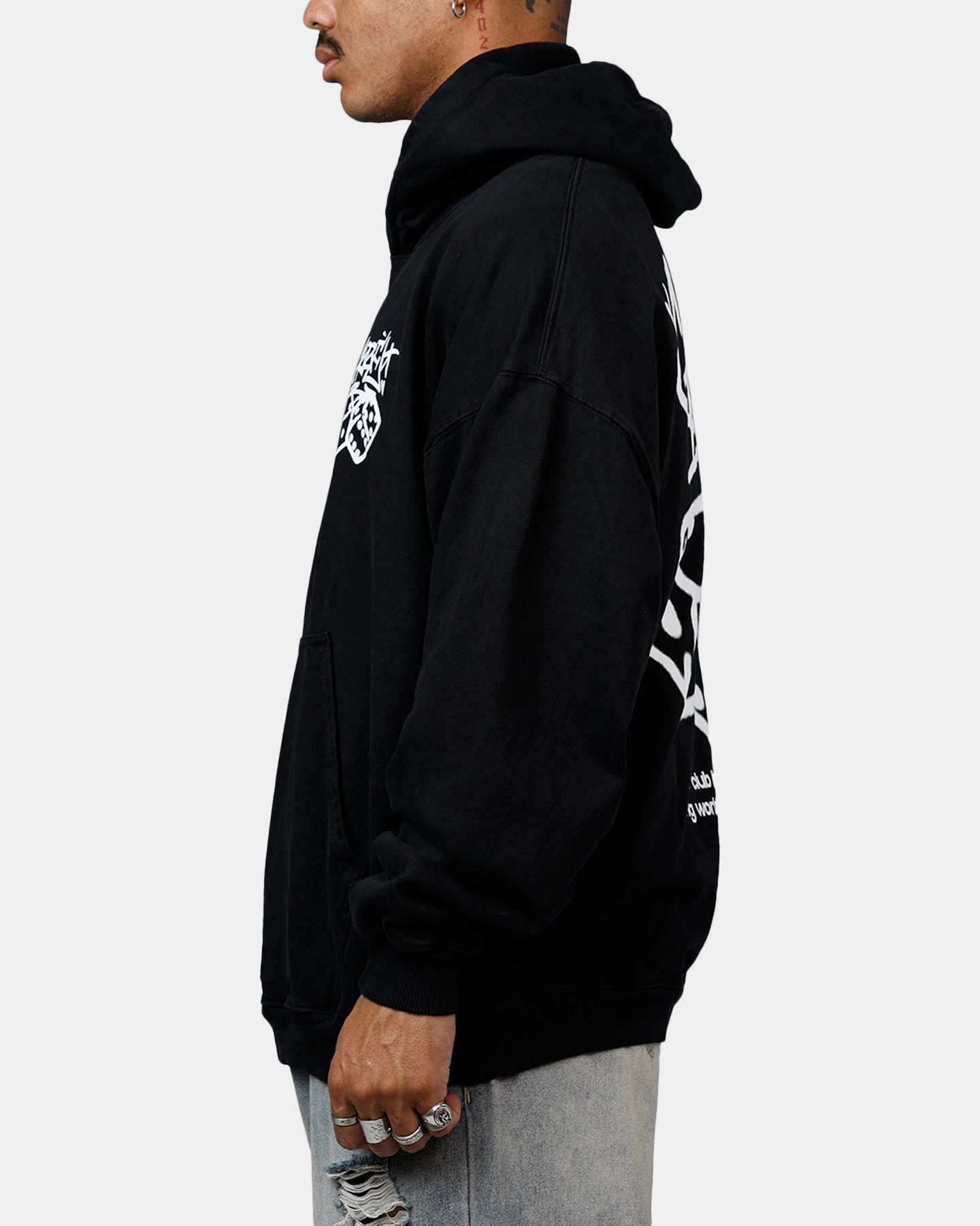 Carre Rolling Worldwide Hoodie Black High Collar Style
