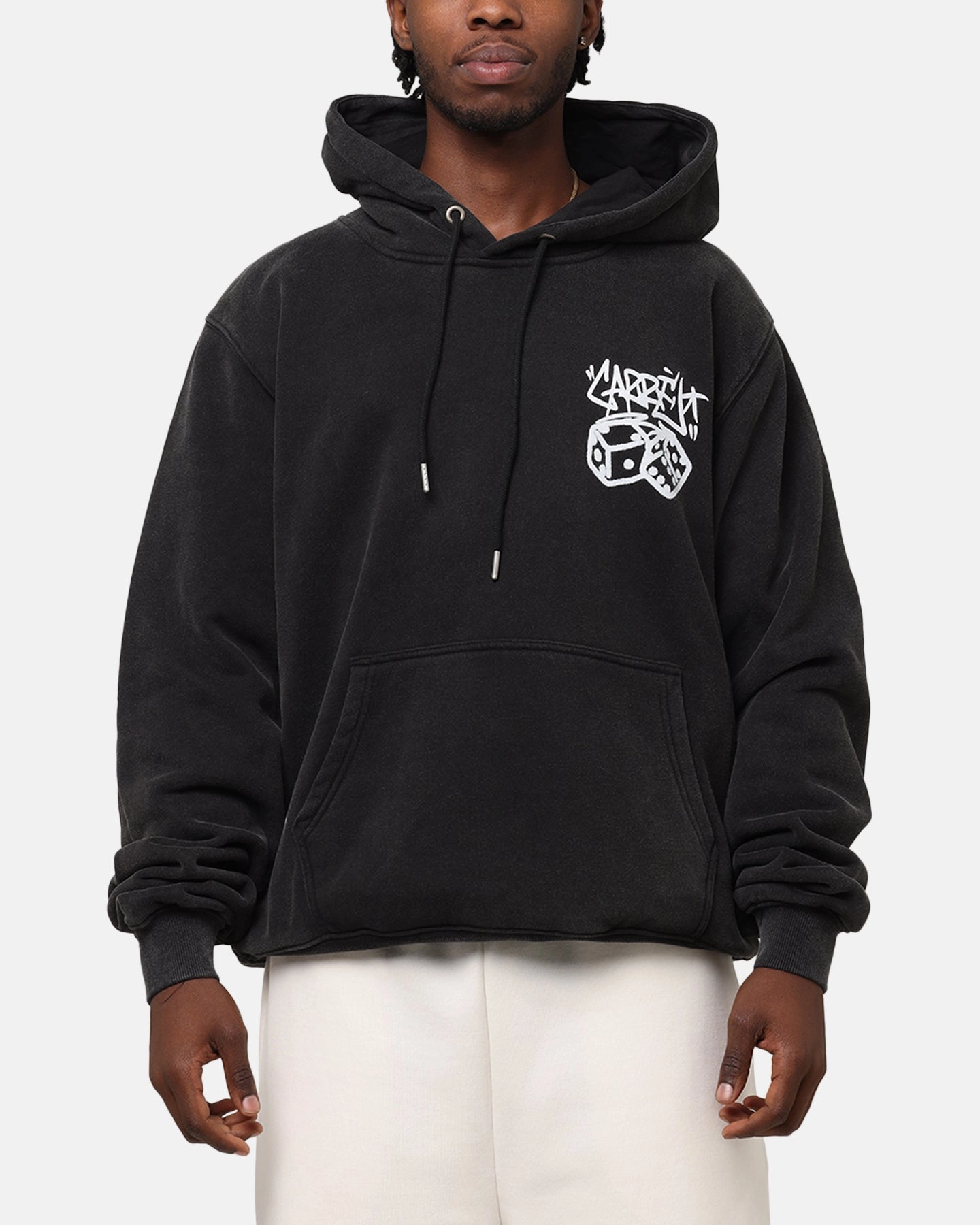 Carre Rolling Worldwide Hoodie Vintage Black Full Length Zipper Drop Hood Style