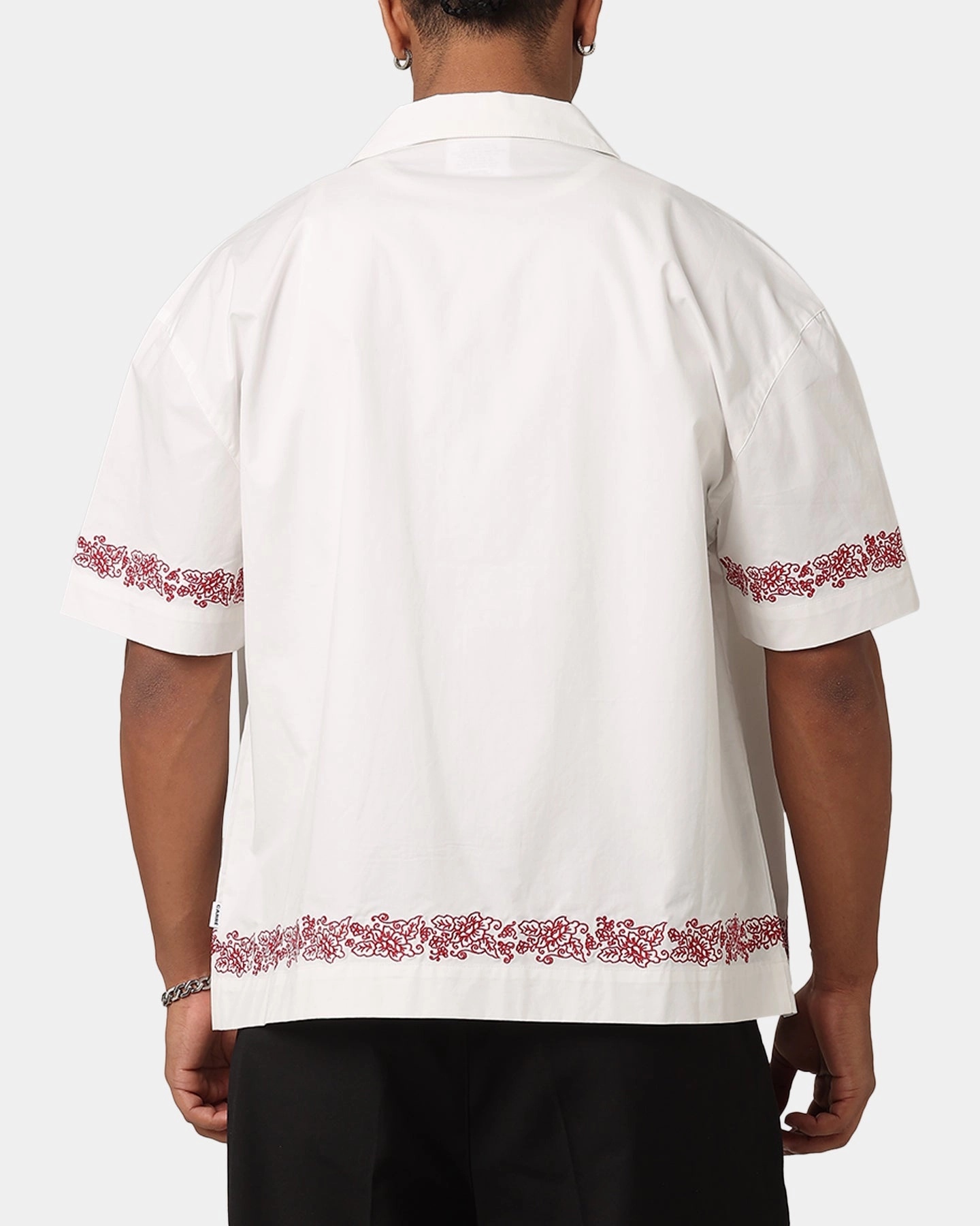 Carre Rose Bowl Button Up Shirt Off White Monochrome Palette