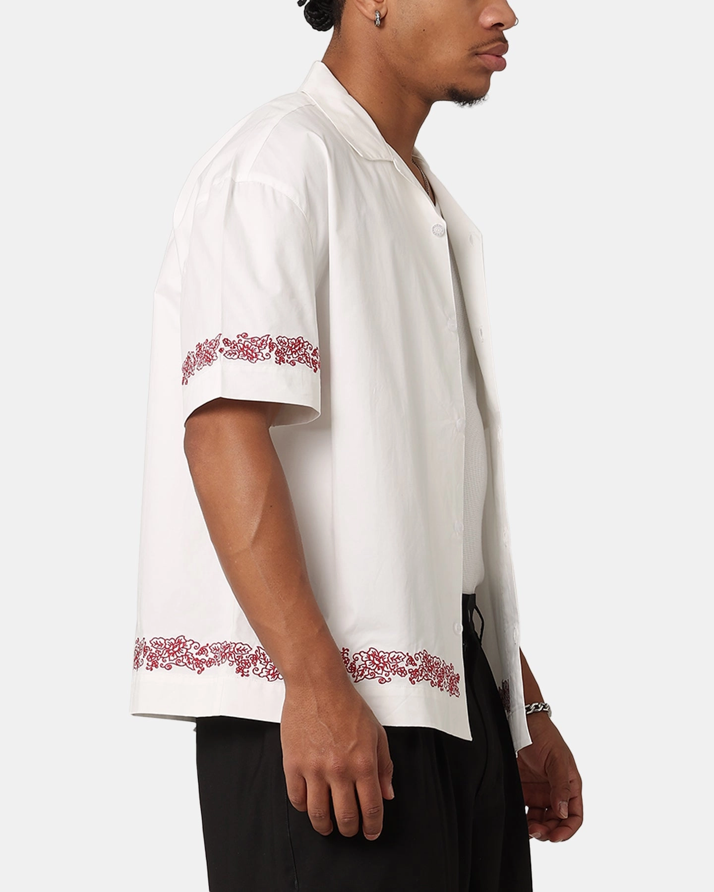 Winter Essentials Carre Rose Bowl Button Up Shirt Off White