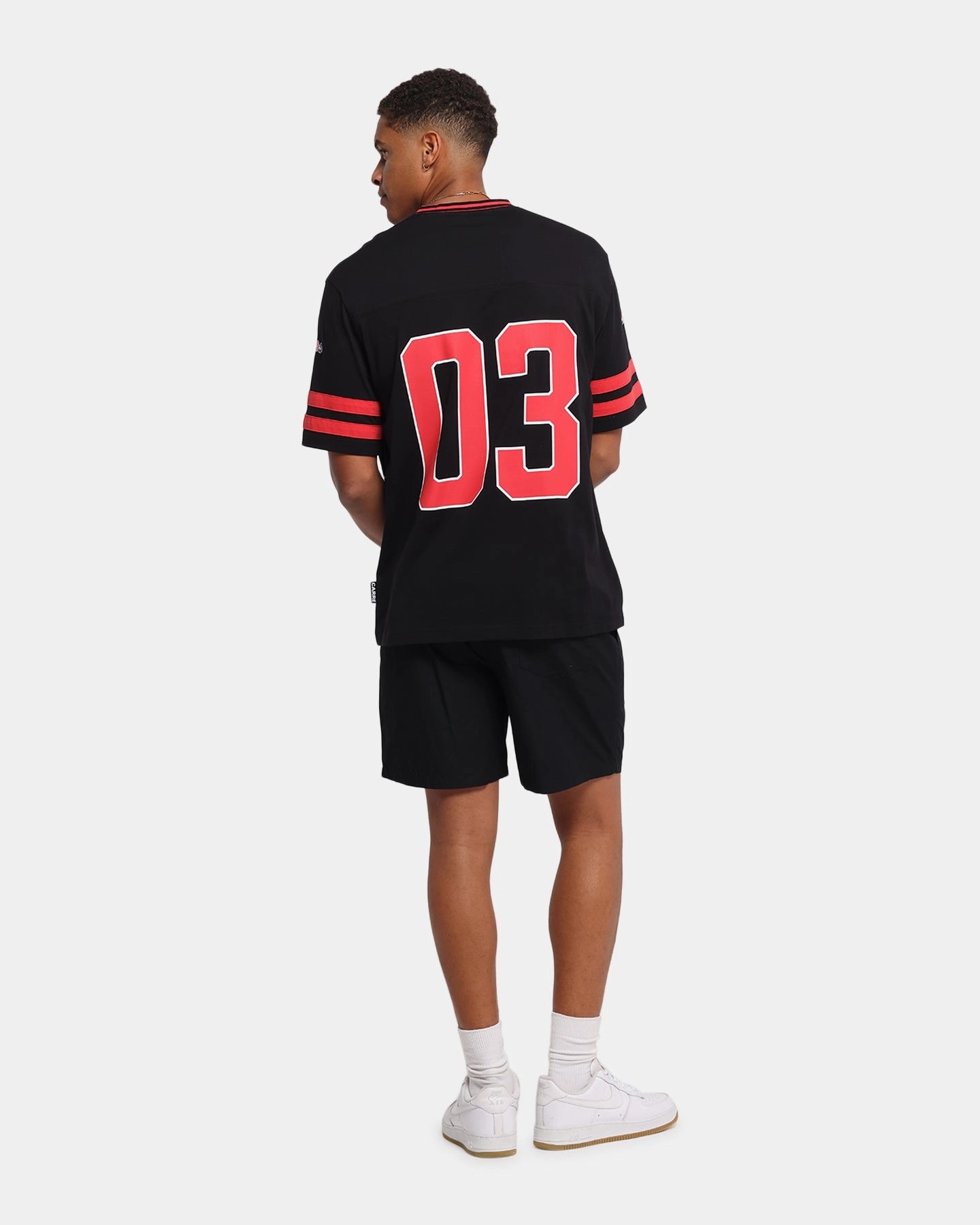 Carre Rose Football T-Shirt Black/Red Preppy