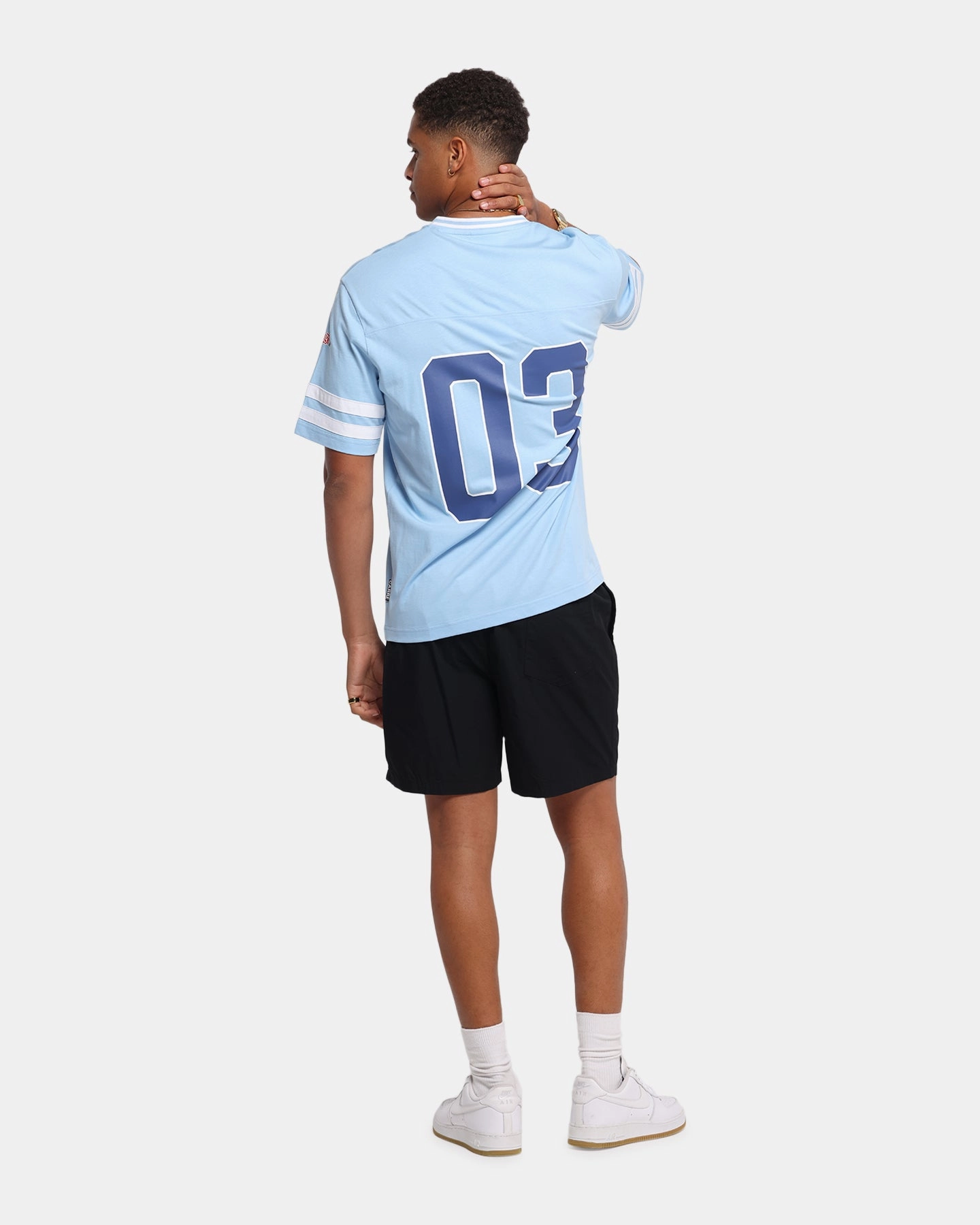 Carre Rose Football T-Shirt Light Blue Outdoor Comfort Style Silk combination