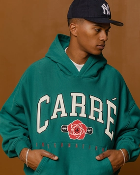 Carre Rose International Oversized Hoodie Dark Teal Efficient Protection Daily Use