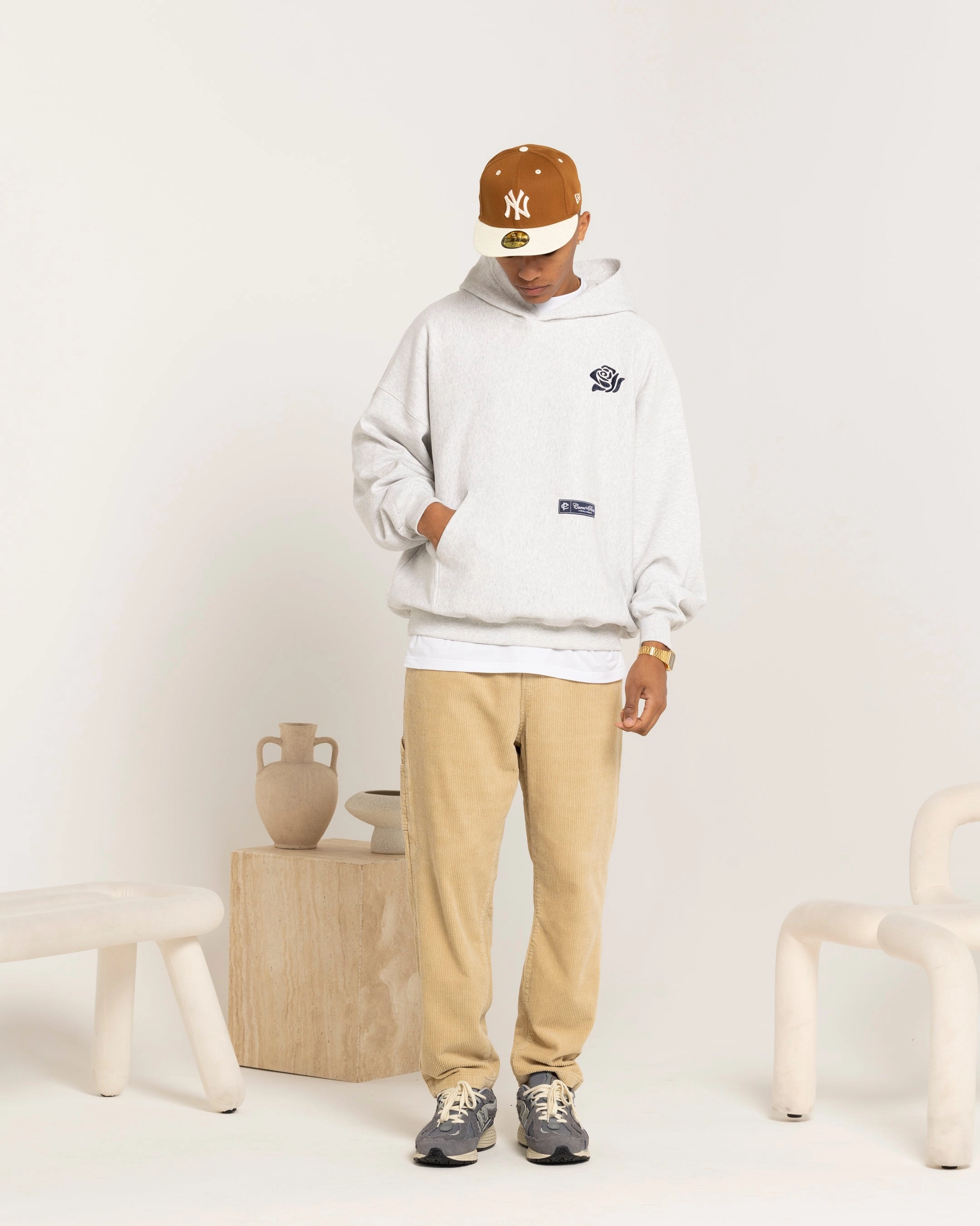 Carre Rose Motion Oversized Hoodie Light Marle Diary