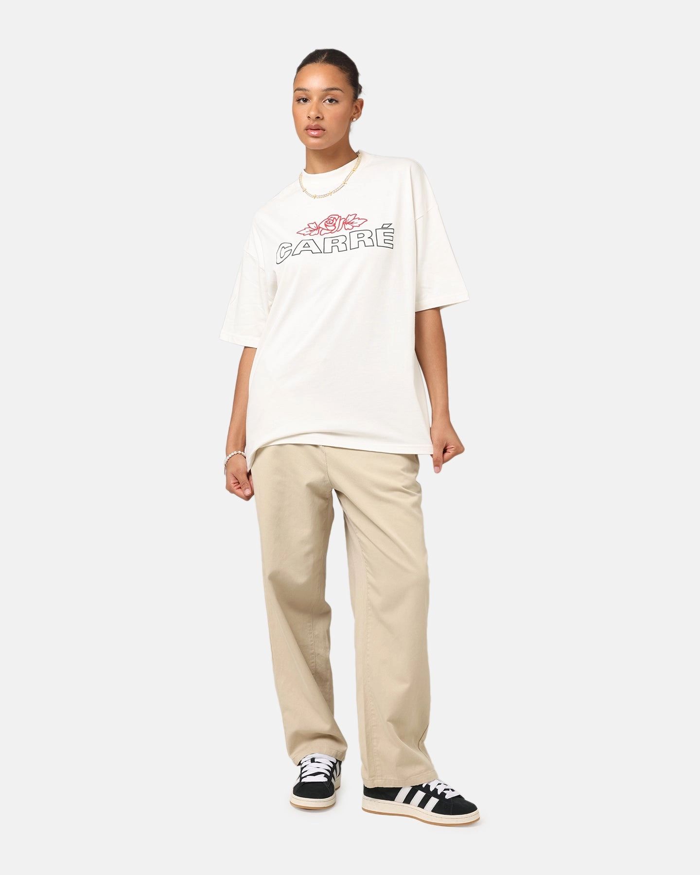 Carre Rosebud Mock Neck T-Shirt Off White Animal Print Comfy Fit Wear
