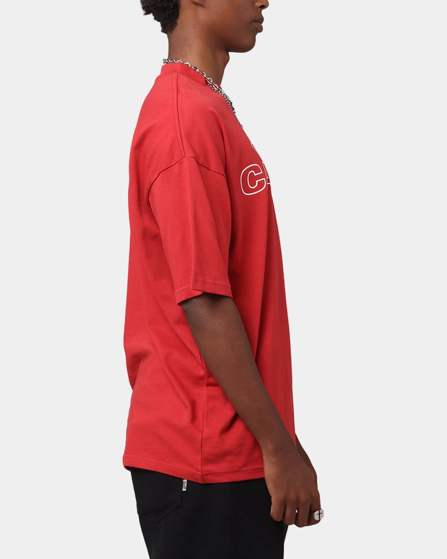 Carre Rosebud Mock Neck T-Shirt Red Quick Dry Fabric Breathable Design