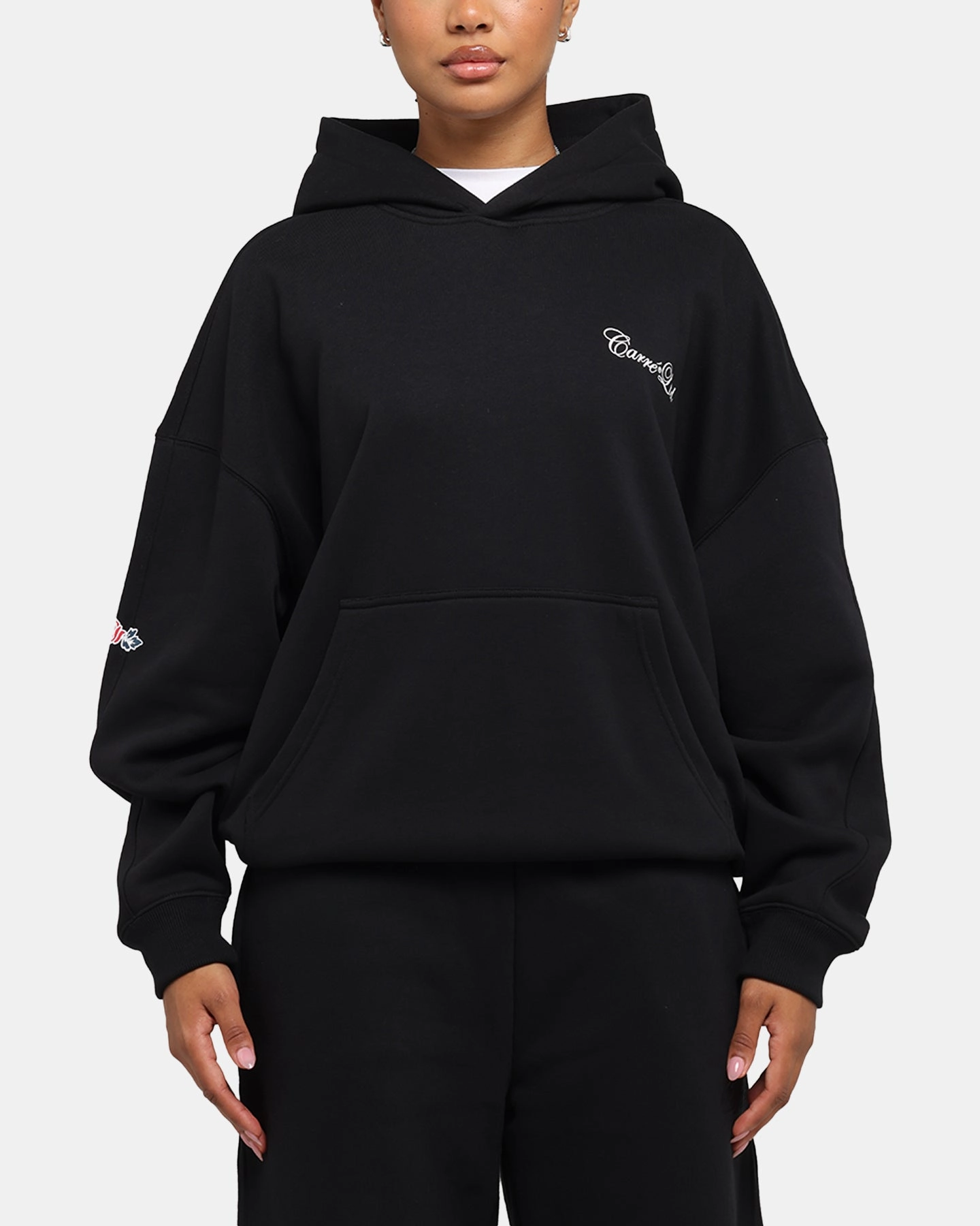 Modern Look Ceremony Carre Rosebud Oversized Hoodie Black