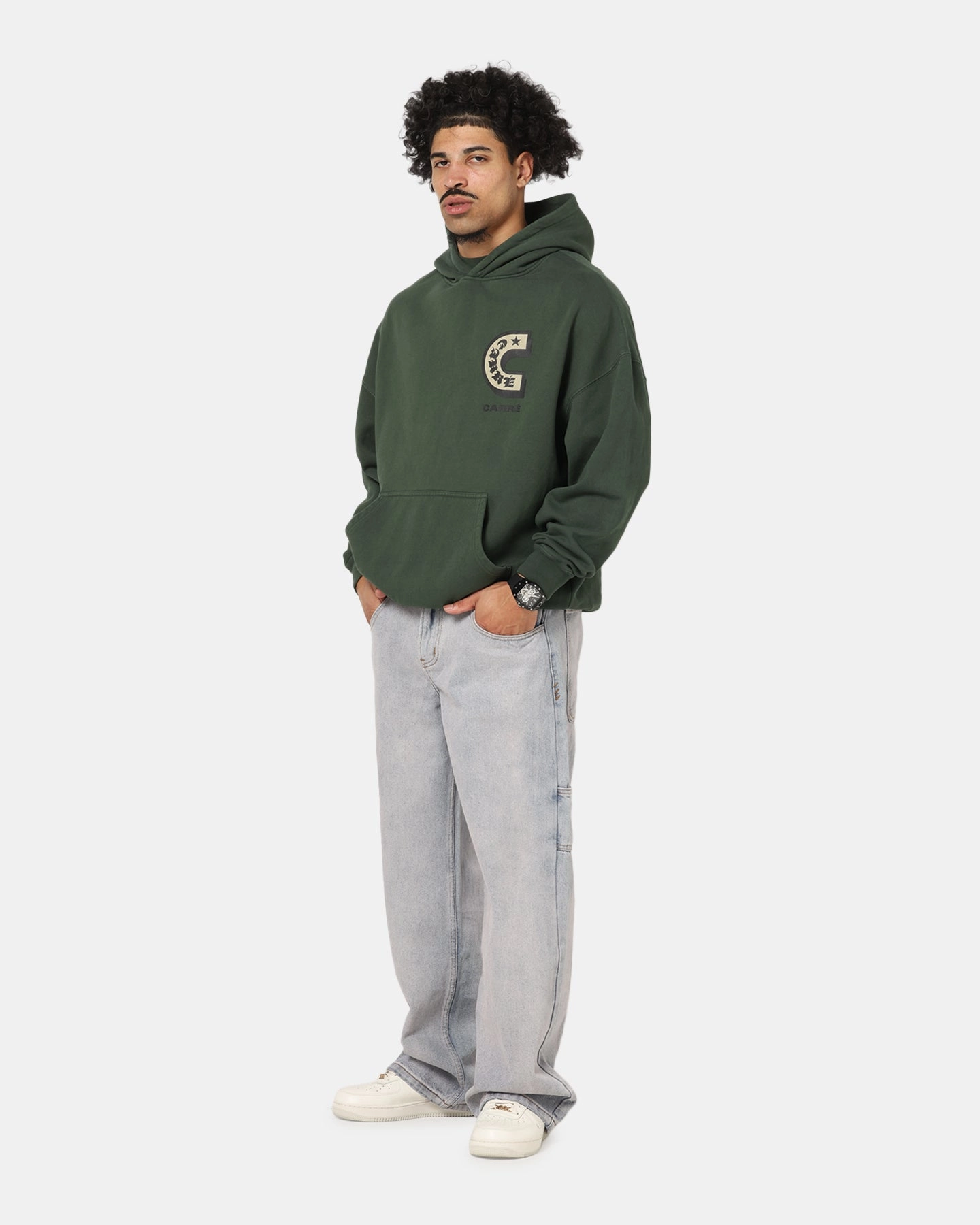 Fitness Apparel Carre Sacred Letter Hoodie Green