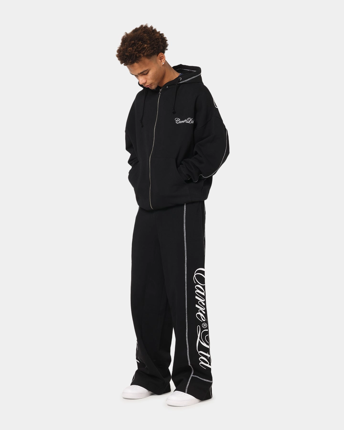 Carre Script Hoodie Black Interactive